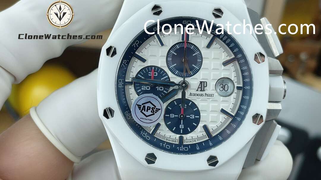 Audemars Piguet Super Clone Watches 1:1 Royal Oak Offshore Chronograph White Ceramic 26402CB 44MM