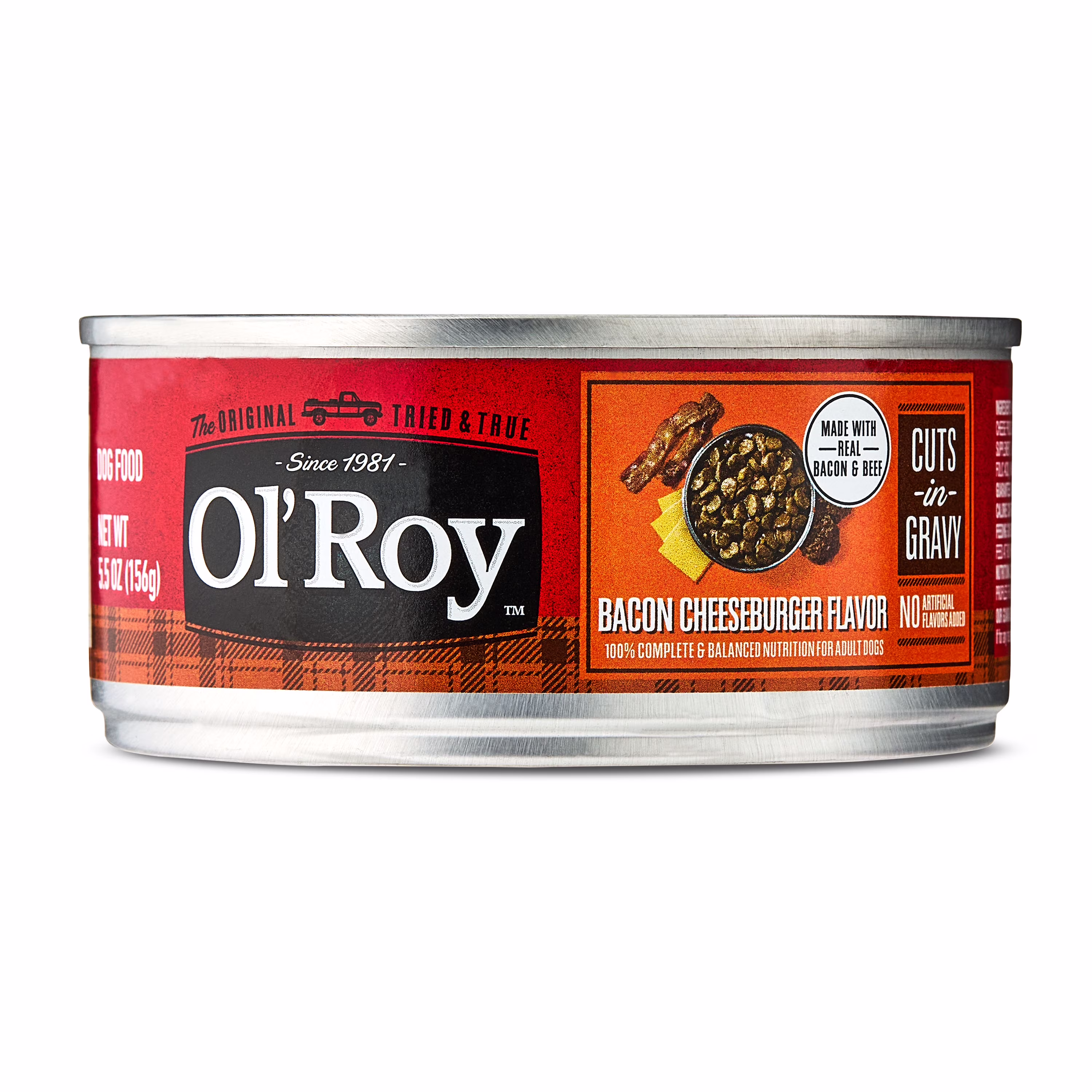 (6 pack) Ol' Roy Cuts in Gravy Wet Dog Food, Bacon Cheeseburger Flavor, 5.5 oz Can