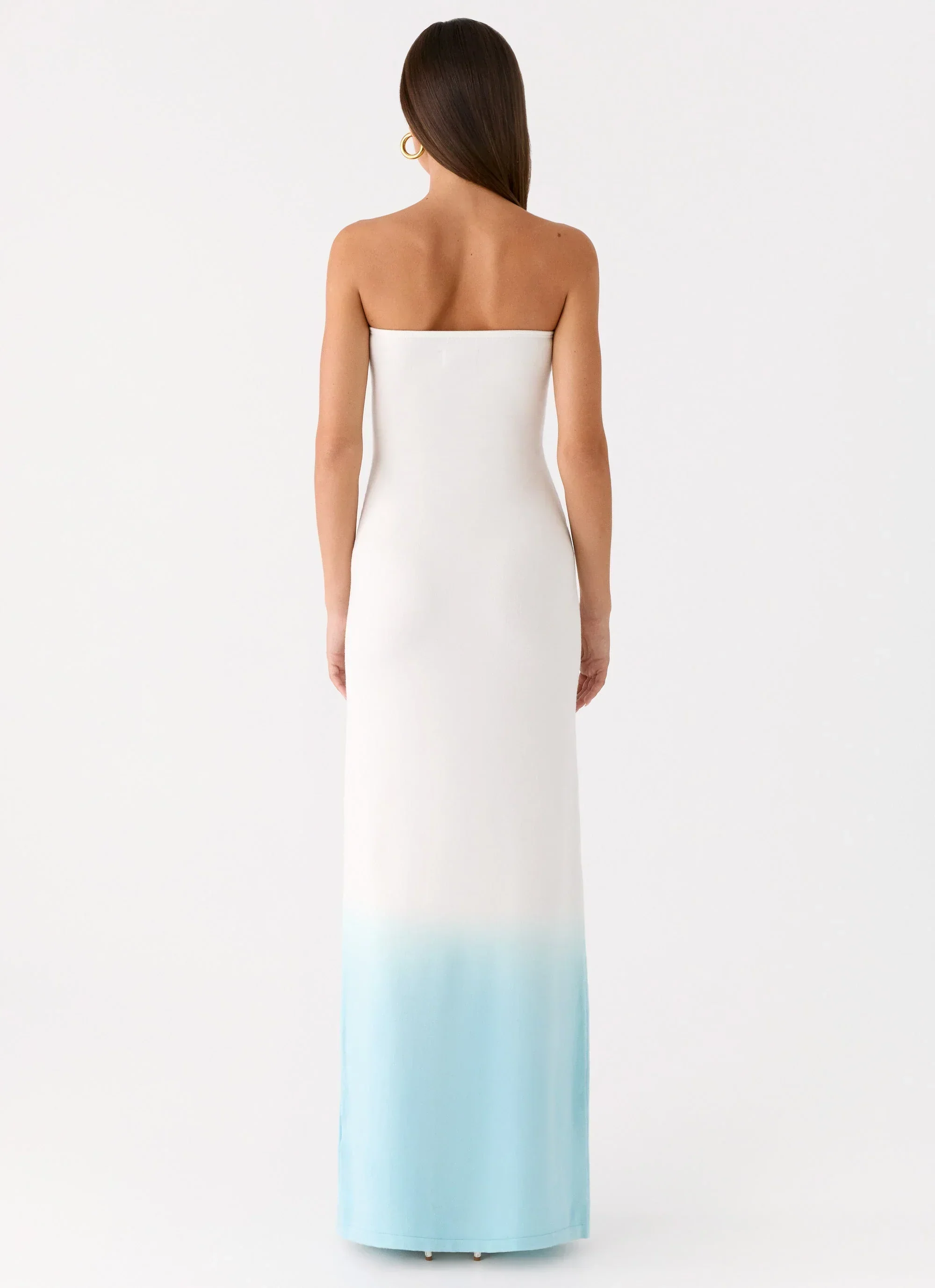 Soft Spoken Knit Maxi Dress - Blue Ombre