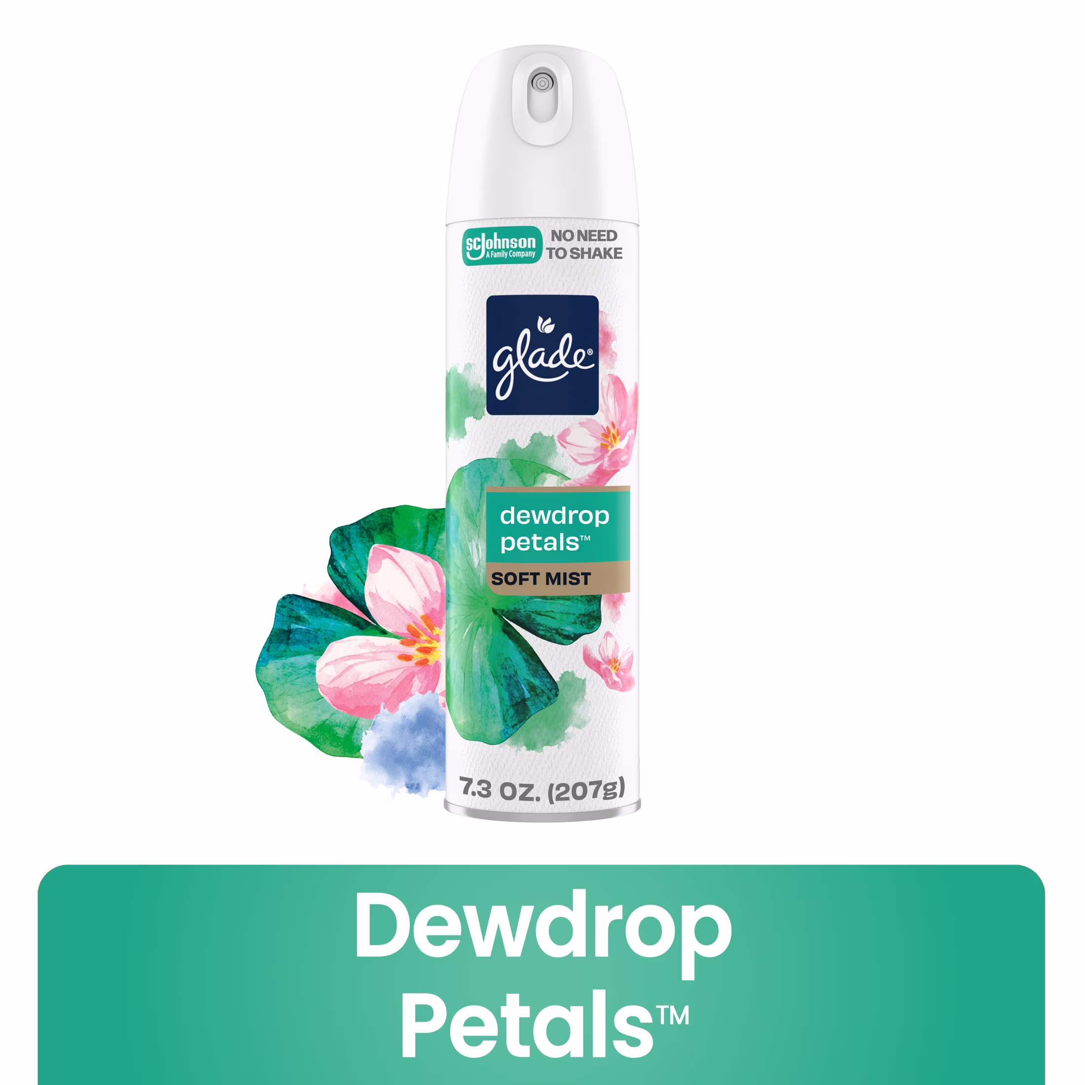 Glade® Soft Mist Odor Fighting Aerosol Air Freshener, Dewdrop Petals, 7.3oz, 1 Count