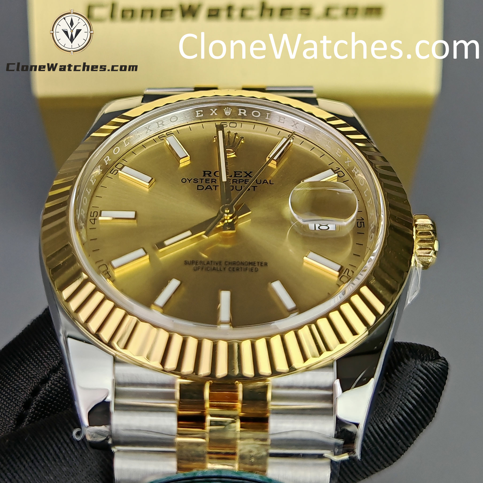Rolex Super Clone Watches 1:1 DateJust Gold Dial 126333 – 0010 Jubilee 41MM 3235 Movement