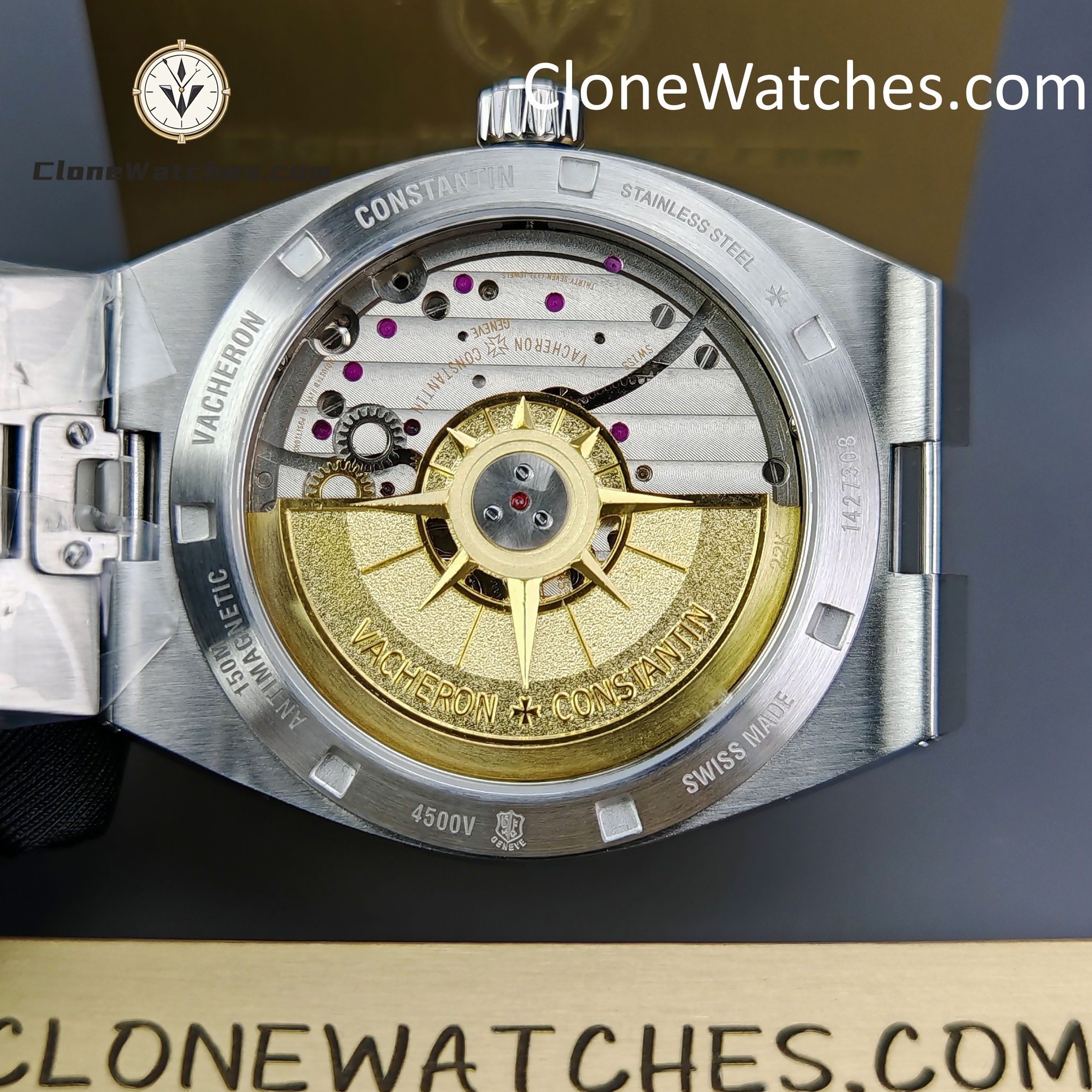 Vacheron Constantin Super Clone Watches 1:1 Overseas 4500V/210A-B128 Blue Dial