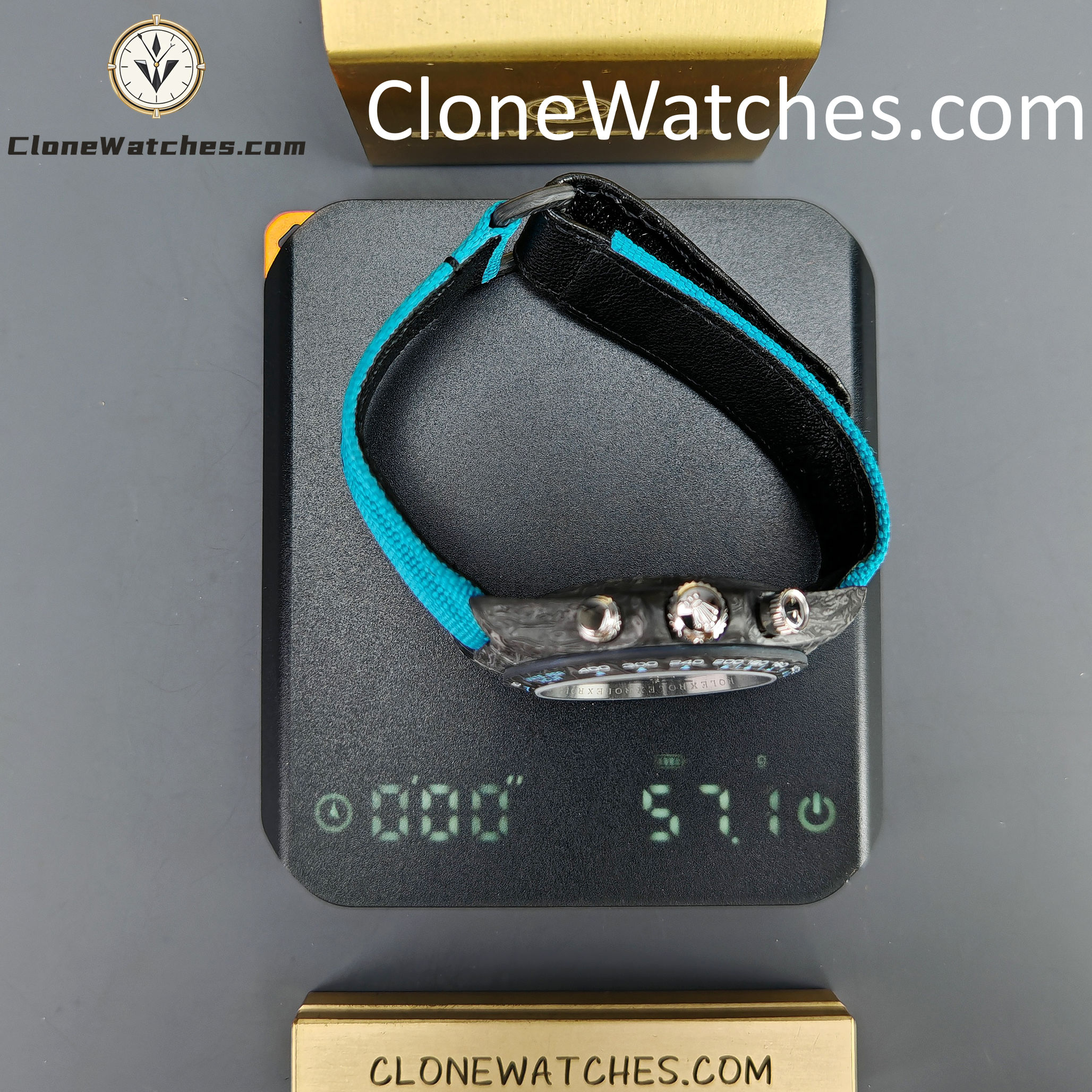 Modified Super Clone Watches 1:1 DIW Rolex Daytona Blue Dial 4130 Movement Blue Strap