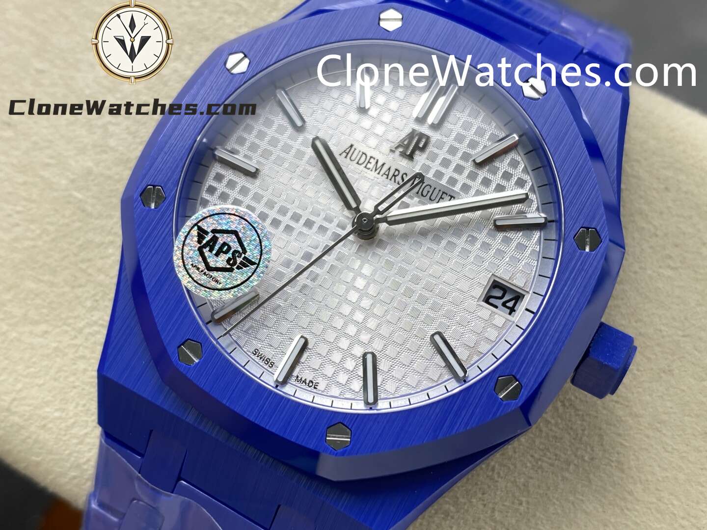 Audemars Piguet Super Clone Watches 1:1 Royal Oak Blue Ceramic 15500 White Dial