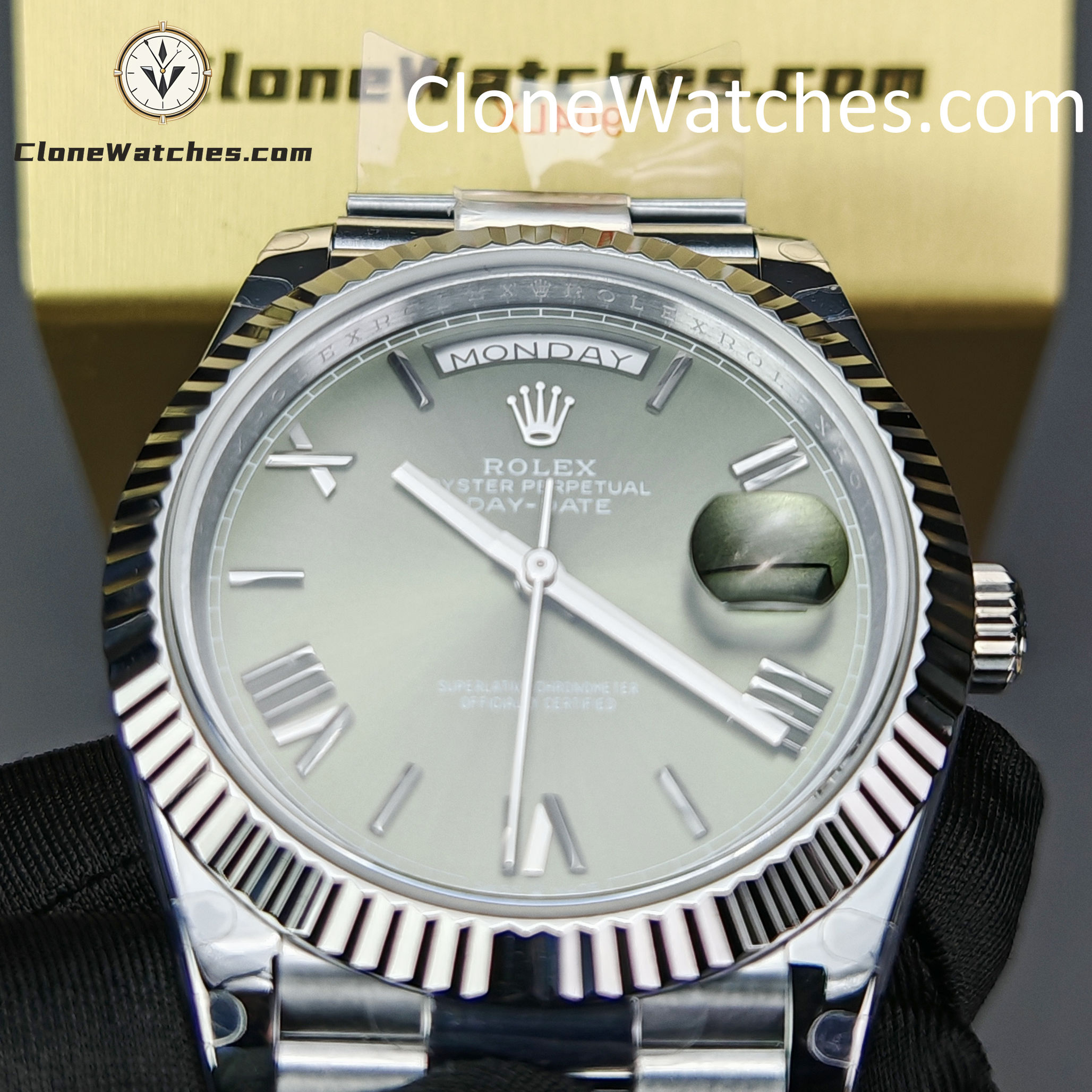 Rolex Super Clone Watches 1:1 Day Date Olive Green Dial 40mm m228239-0033 3255 Movement