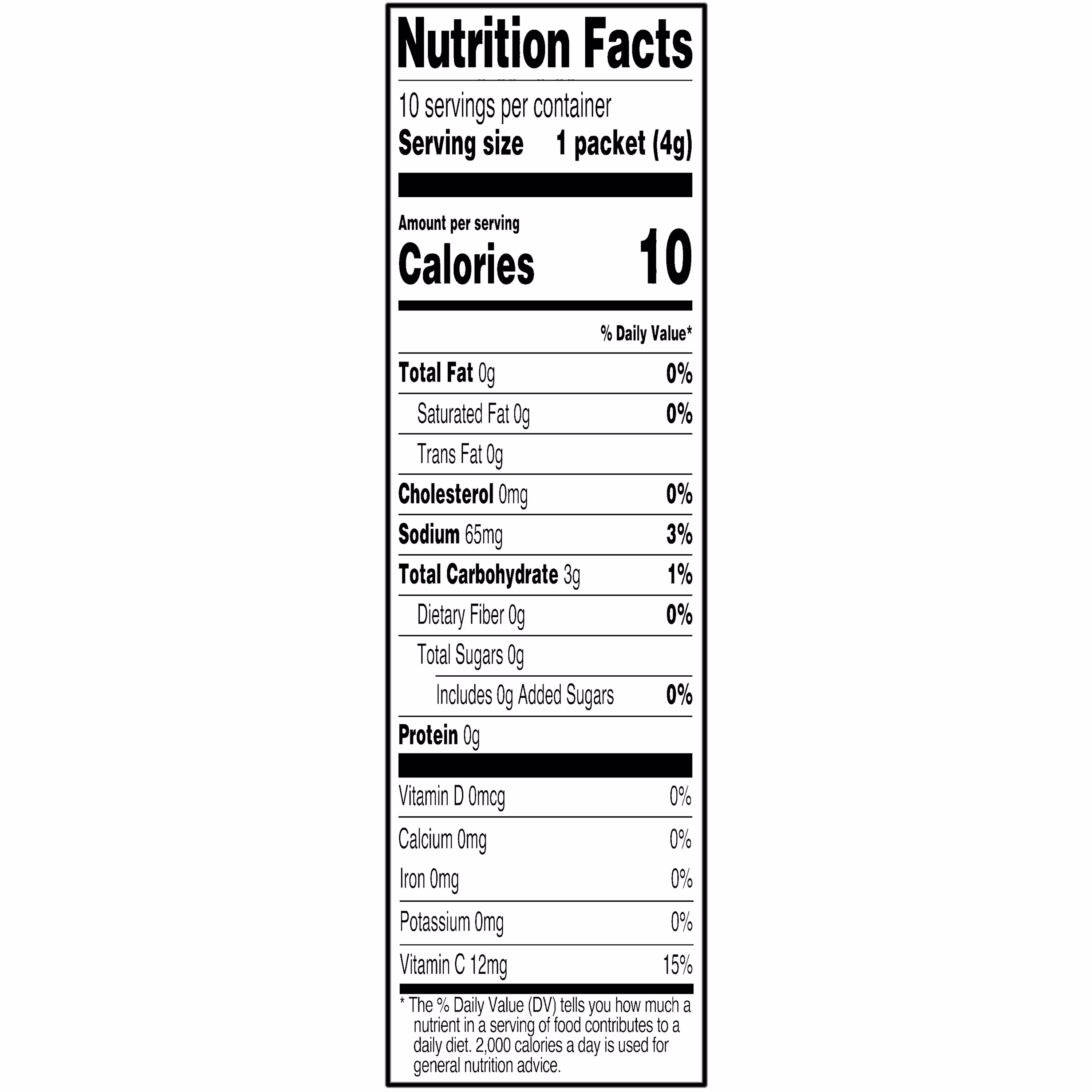 Great Value Sugar-Free Lemonade Drink Mix Packets, 10 Count, 0.14 oz Each