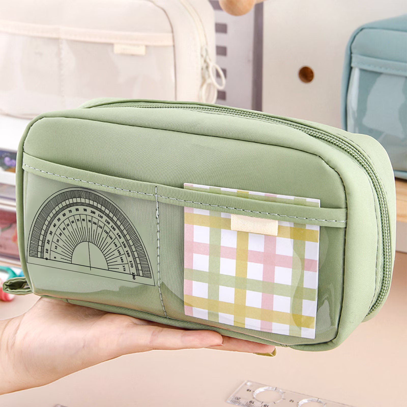 PALIFEUR Pencil Case Large Capacity Pencil Pouch, Multi-layer Aesthetic Pen Bag, Sturdy Multifunctional Pencil Bag, Pencil Box, Sky Blue