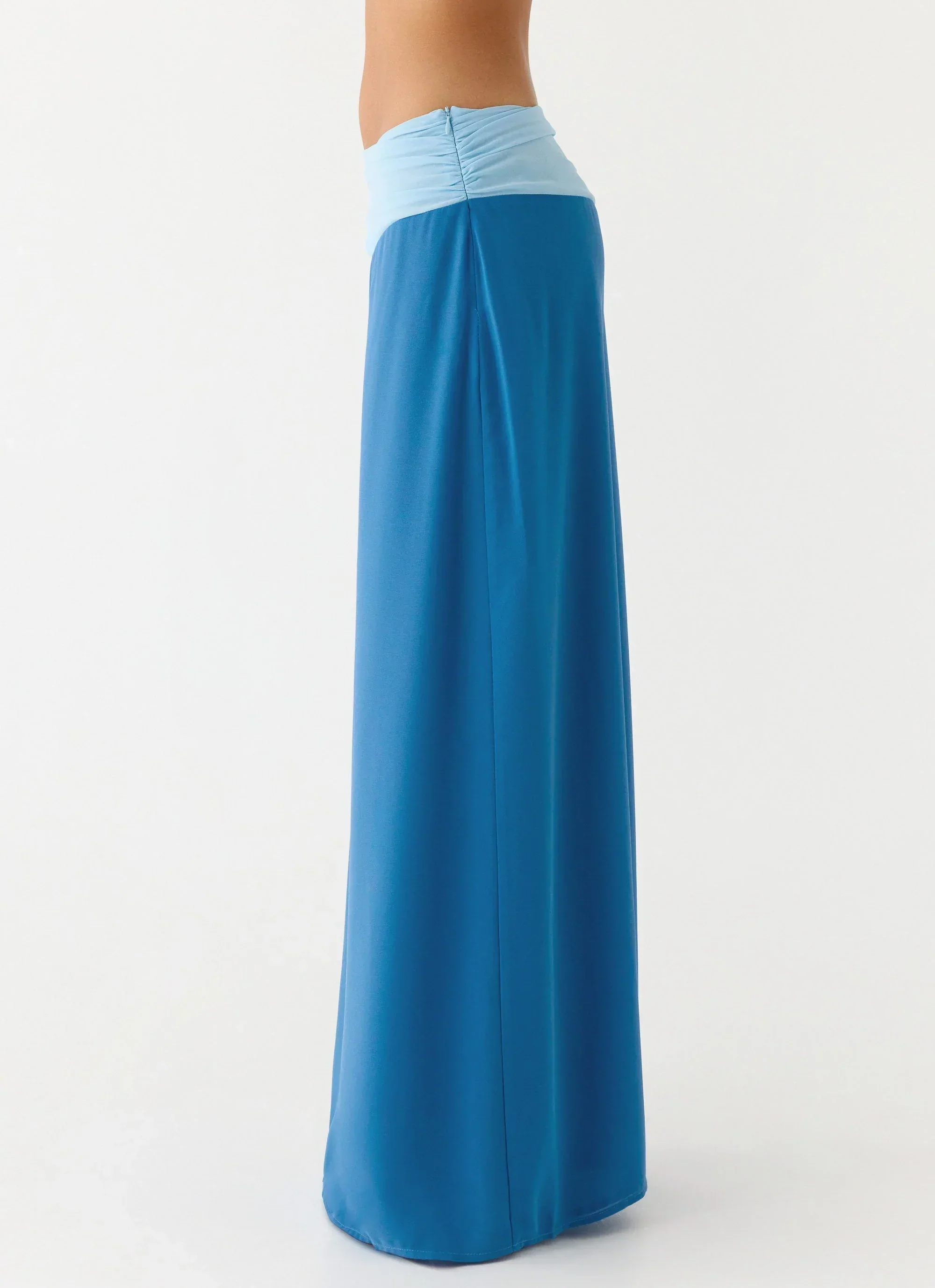 Blushing Bloom Maxi Skirt - Baby Blue