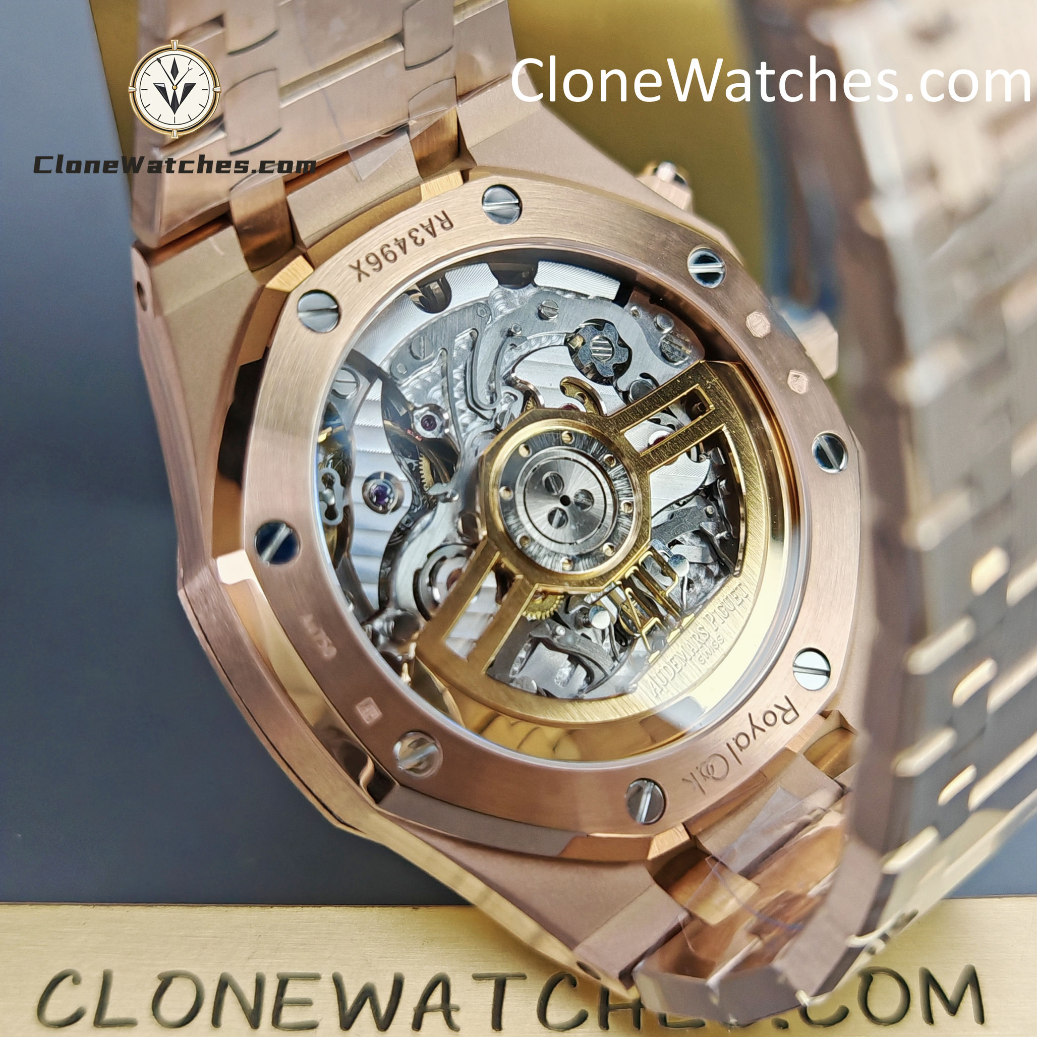 Audemars Piguet Super Clone Watches 1:1 Royal Oak Rose Gold 26239 Blue Dial