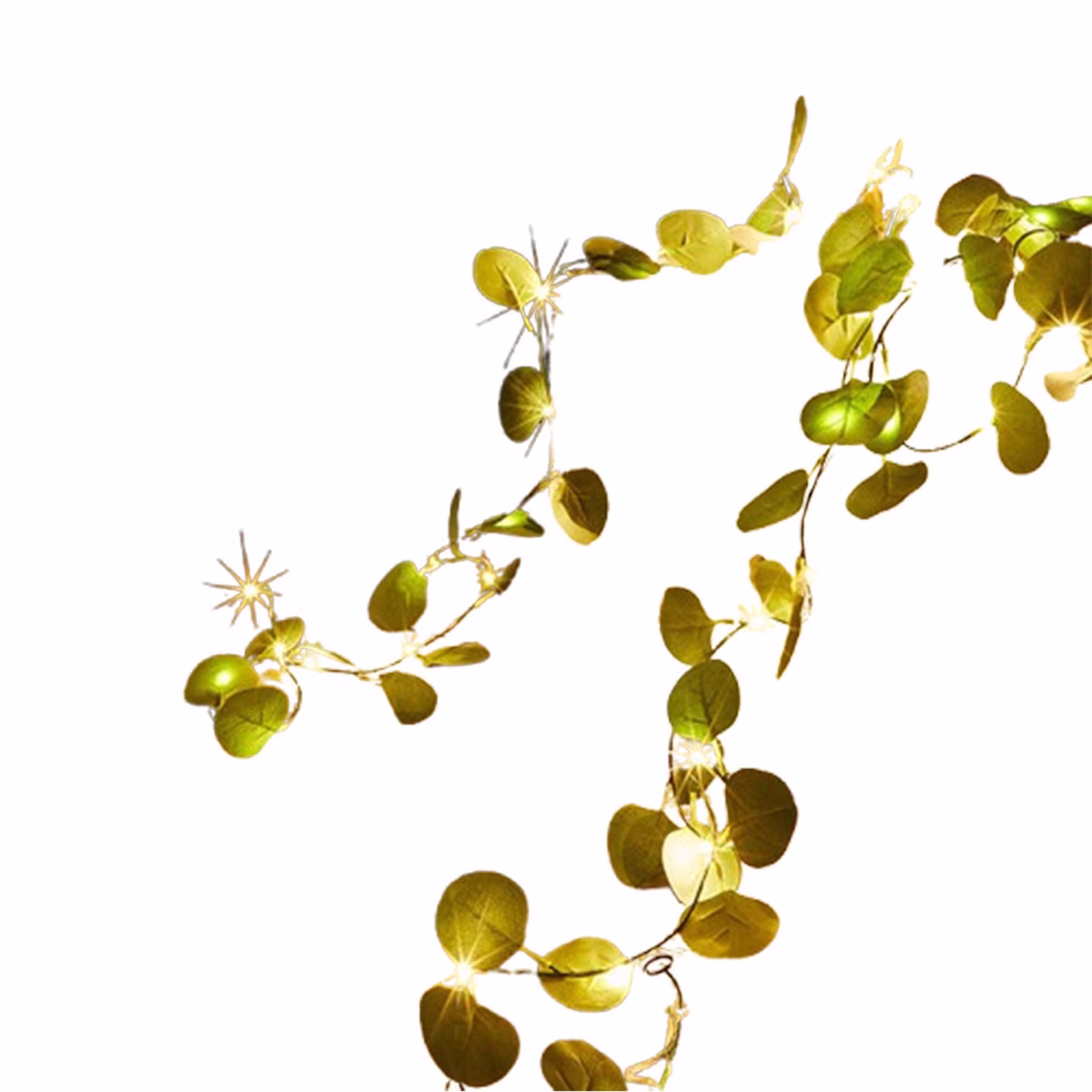 Summercome Twinkling Tree Garland, 6ft Fairy Light Olive Vine with LED Lights, Battery Operated, Pre-lit Lighted Artificial Olive Garland with Timer for Fireplace/Christmas/Home Décor