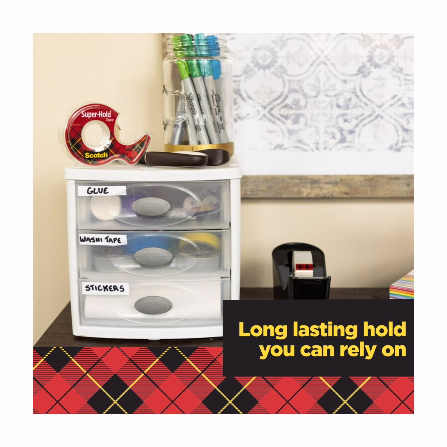 Scotch Super Hold Clear Tape Dispenser, 3/4 in x 650 in, 1 Dispenser