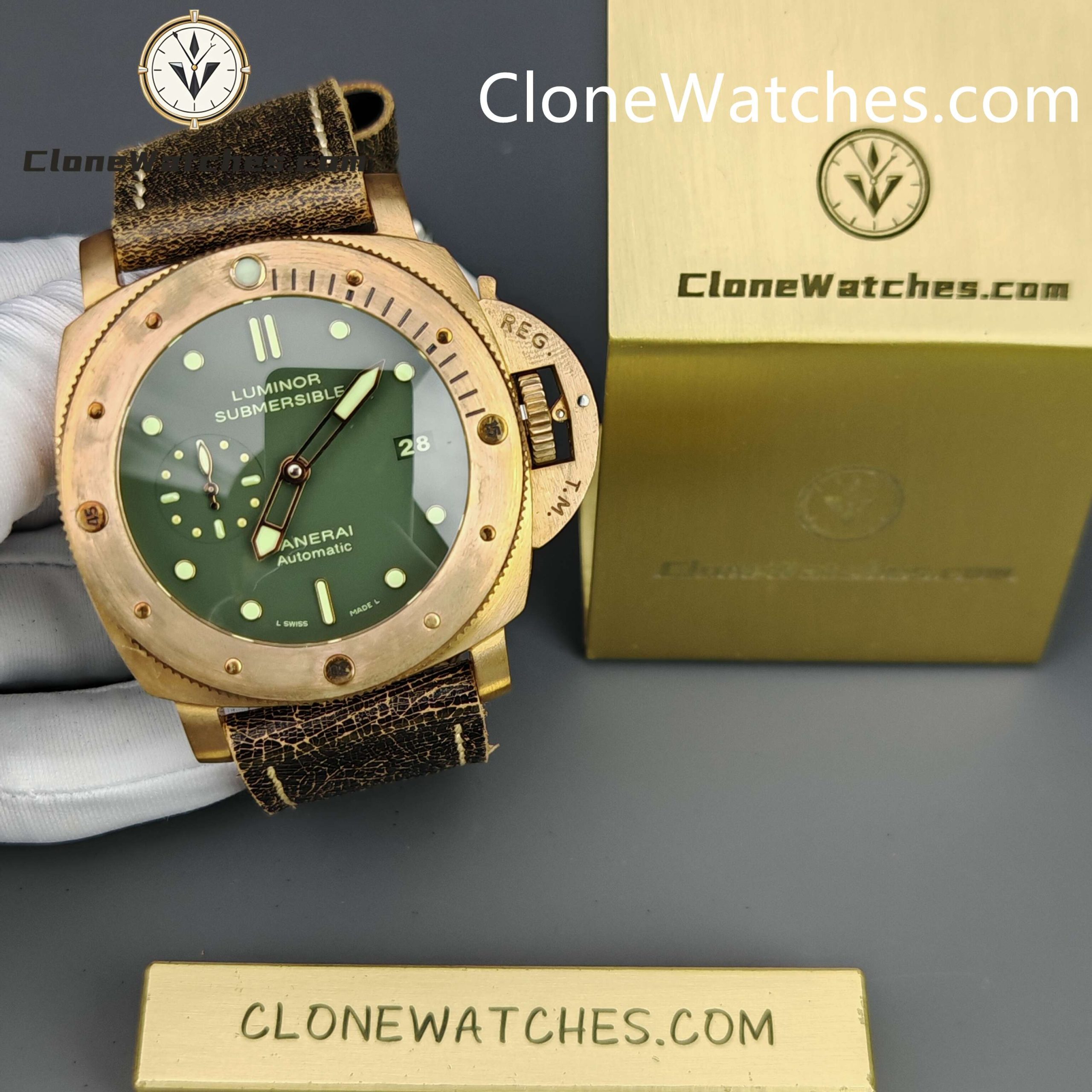 Panerai Super Clone Watches 1:1 Submersible 1950 3 Days Automatic Bronzo PAM00382