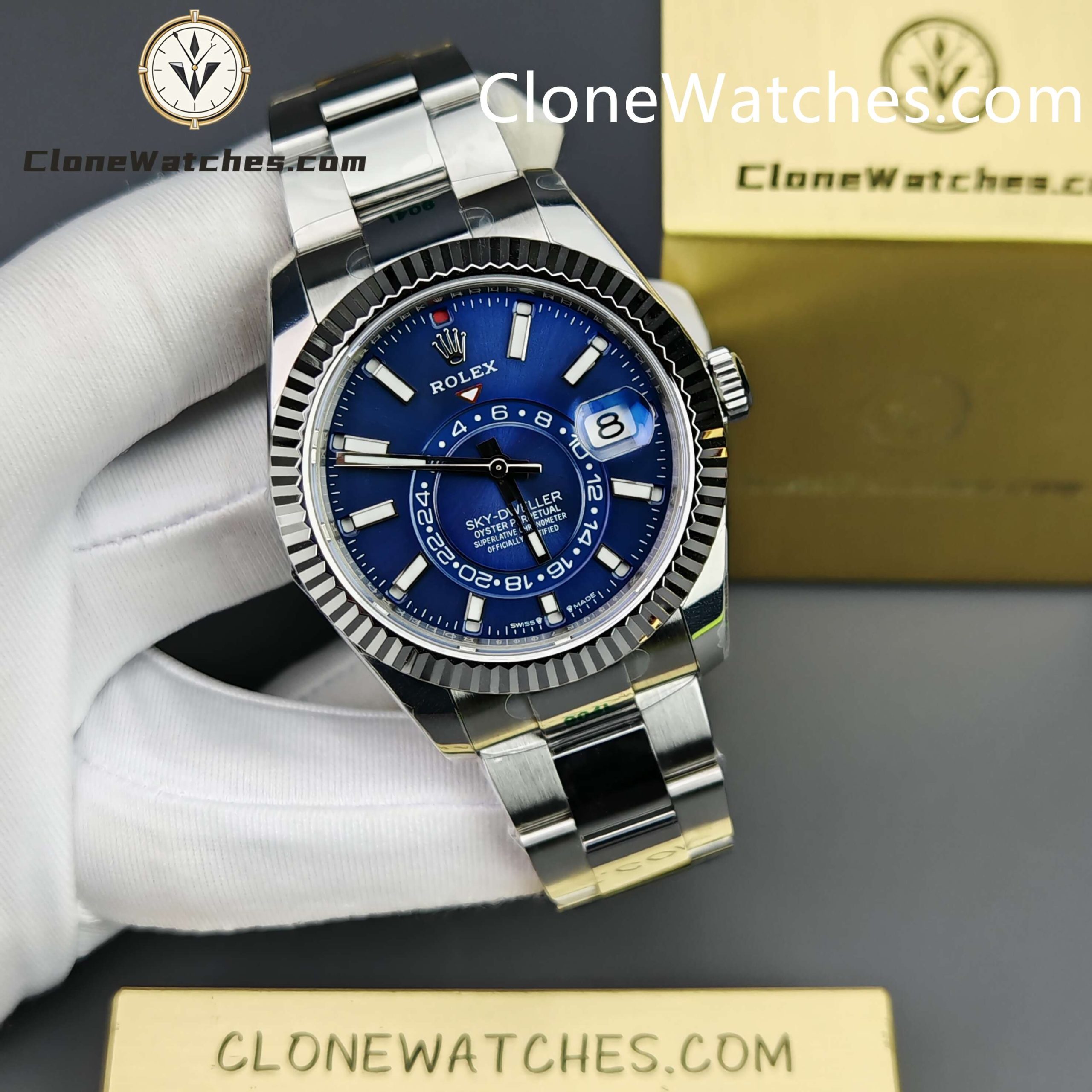 Rolex Super Clone Watches 1:1 Sky Dweller Blue Dial Oyster M336934 0005 Movement