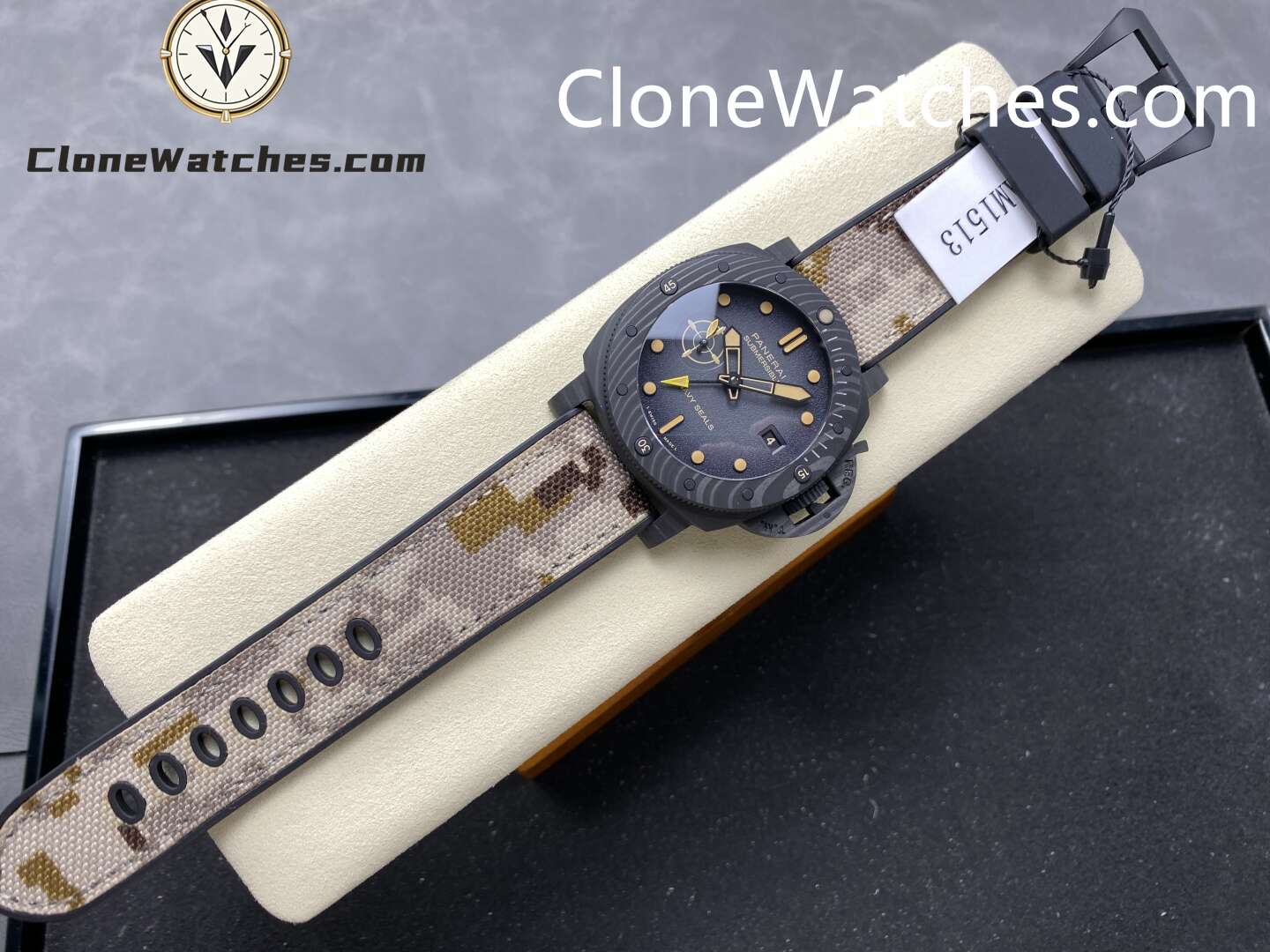 Panerai Super Clone Watches 1:1 Submersible QuarantaQuattro GMT Navy SEALs CarbotechTM 44MM PAM01513