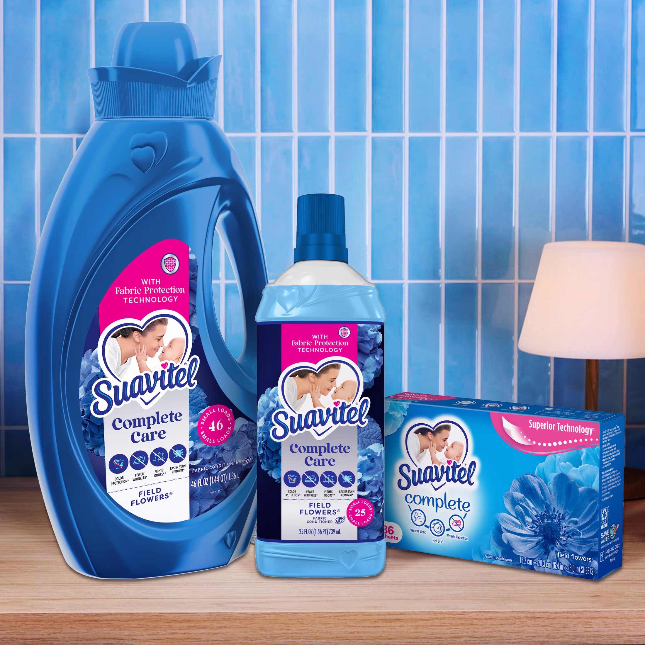 Suavitel Complete Dryer Sheets, Fabric Conditioner, Field Flowers, 70 Sheets