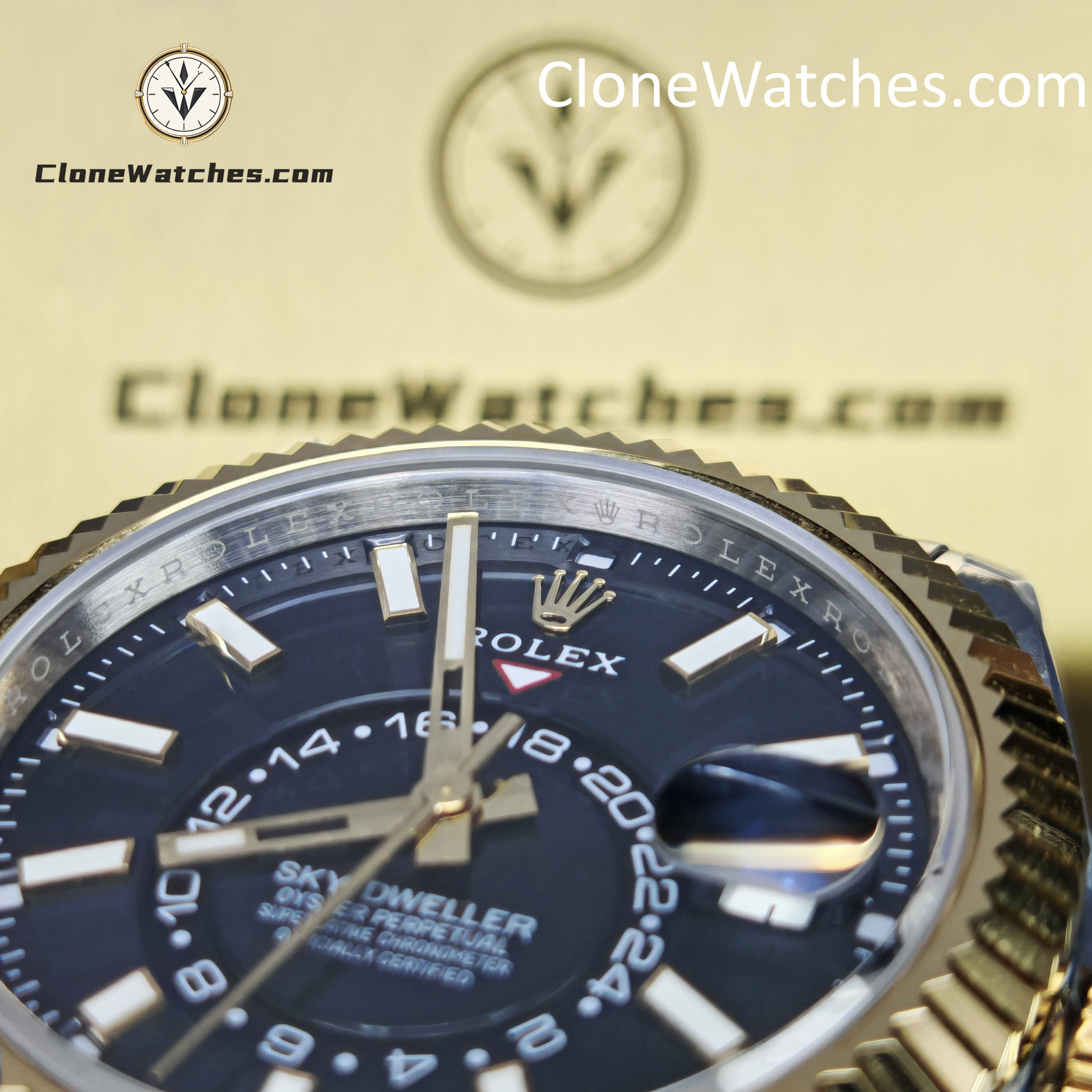 Rolex Super Clone Watches 1:1 Sky Dweller Black Dial Jubilee m336933-0004 9002 Movement