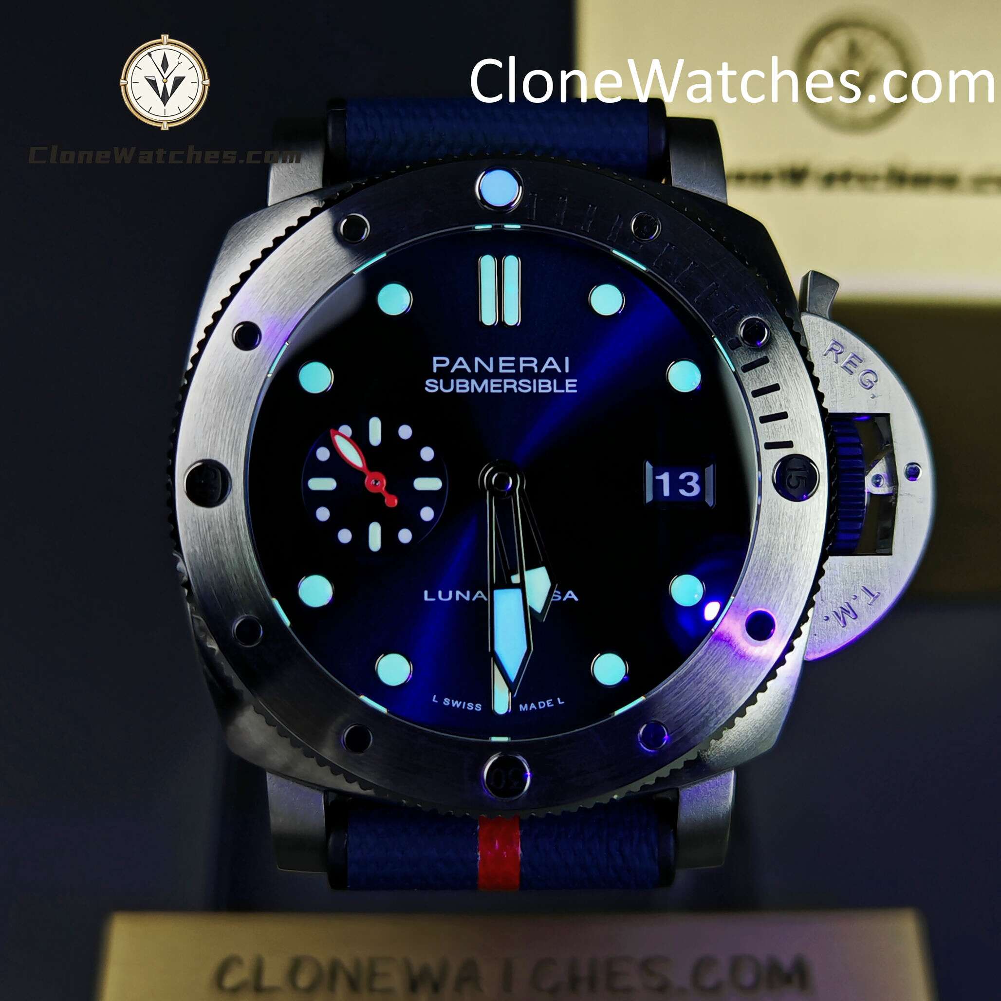 Panerai Super Clone Watches 1:1 Submersible QuarantaQuattro Luna Rossa PAM01391 44mm