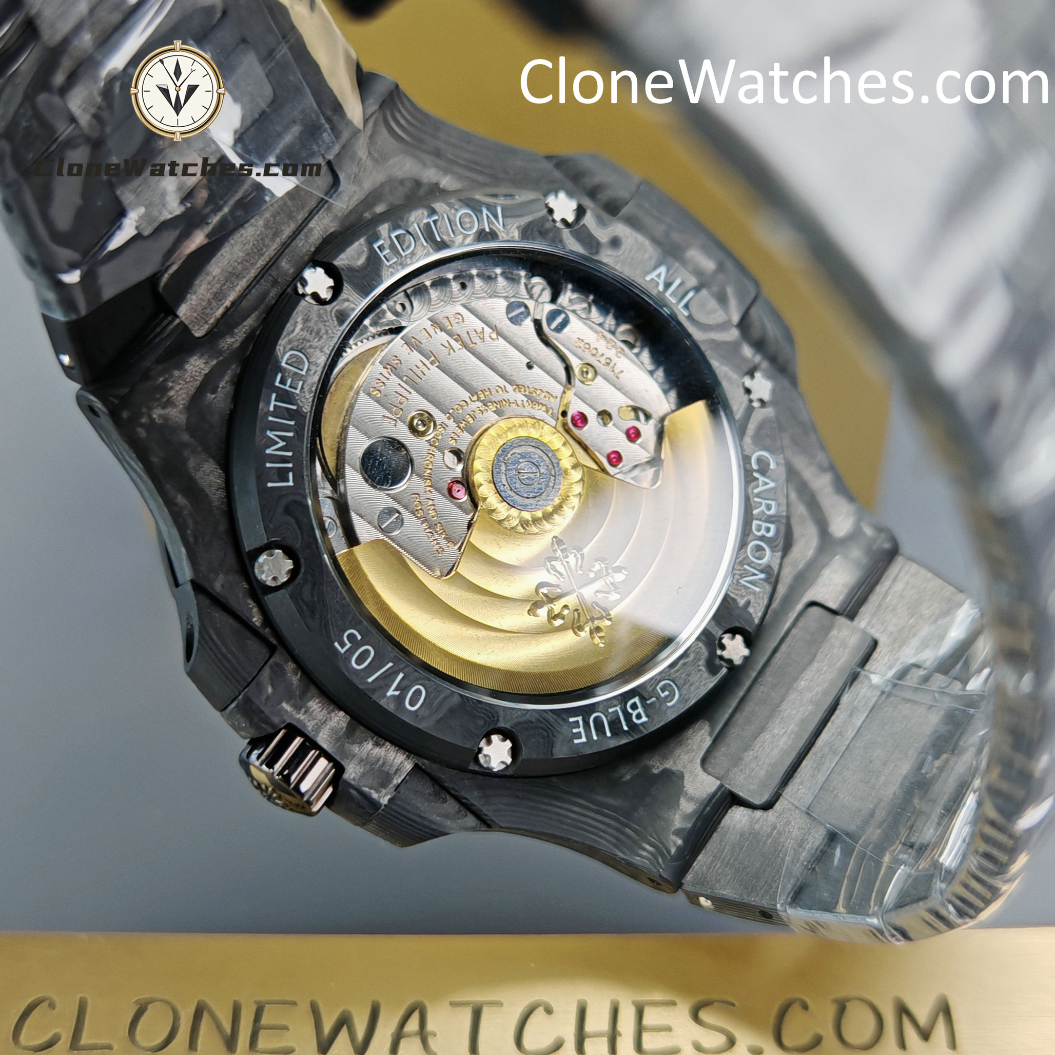 Modified Super Clone Watches 1:1 DiW Patek Philippe Nautilus 5711 BLACK GRAIL G-BLUE