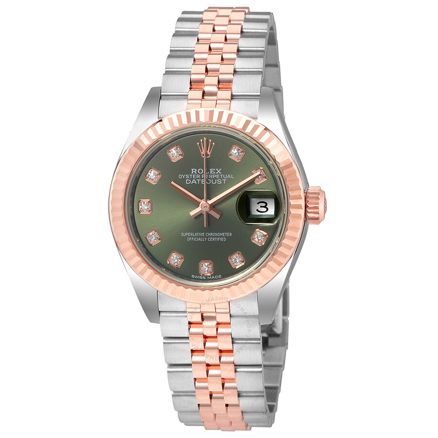Rolex Lady Datejust Olive Dial Steel and 18K Everose Gold Ladies Watch 279171ODJ（Lifetime free warranty+90-days replacement service & Refund!.）