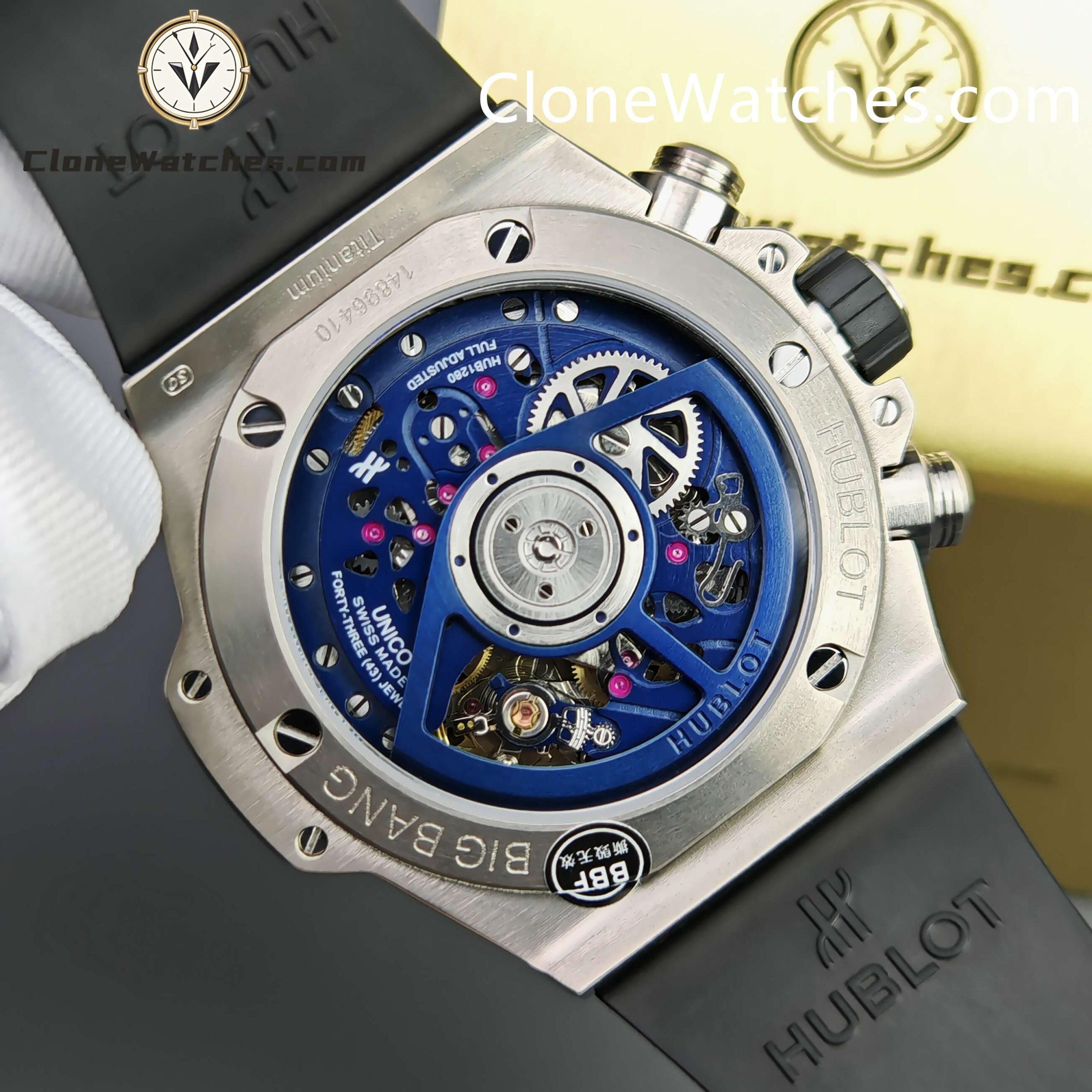 Hublot Super Clone Watches 1:1 Big Bang Unico Titanium Blue Ceramic 42mm 441.NL.5171.RX