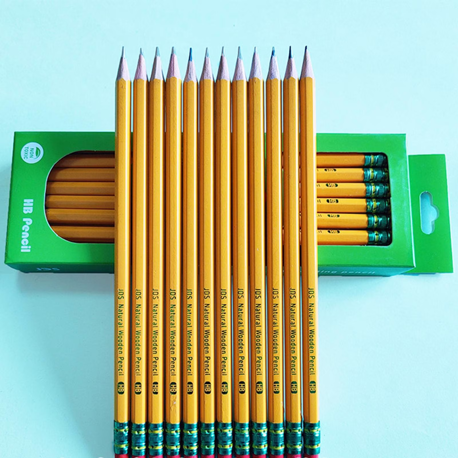 Under 4$ ! 12 Count #2 Wood Pencils, Pre-Sharpened Yellow Pencils, HB Graphite Writing Pencils, Hexagon Wooden Pencil Set