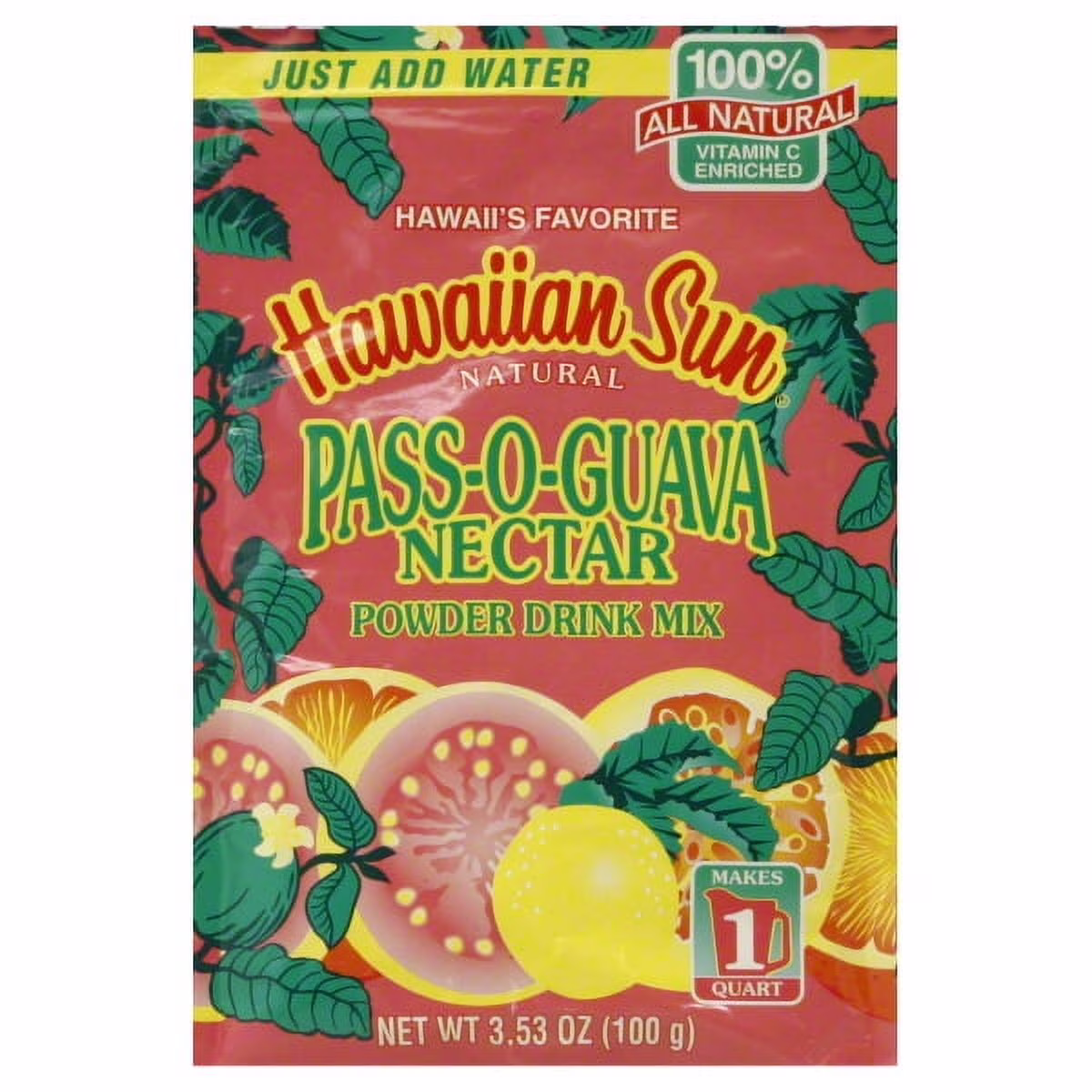 Hawaiian Sun Pass-O-Guava Nectar Powder Drink Mix, 3.53 Oz.