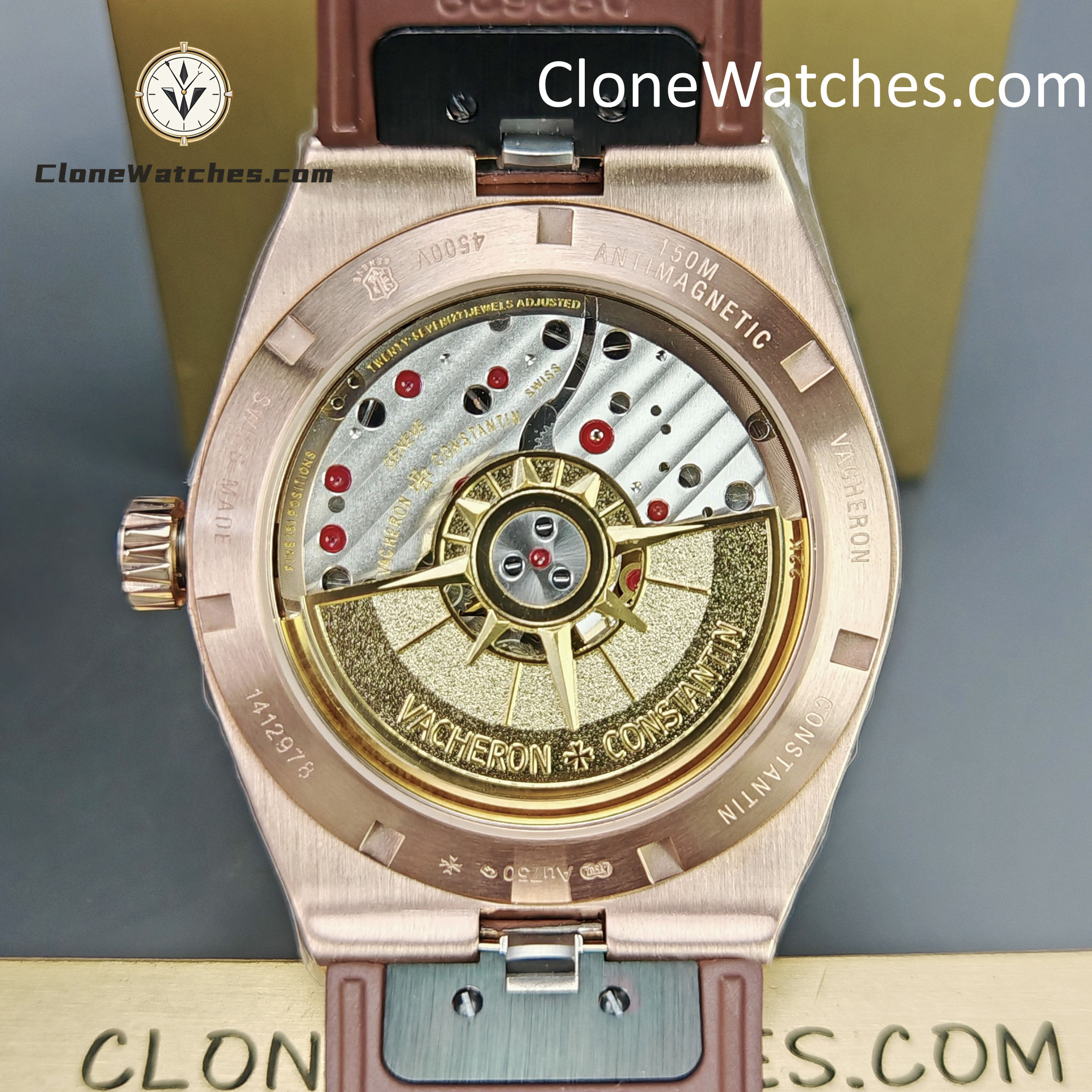Vacheron Constantin Super Clone Watches 1:1 Overseas Rose Gold 4500V/000R-B127 White Dial