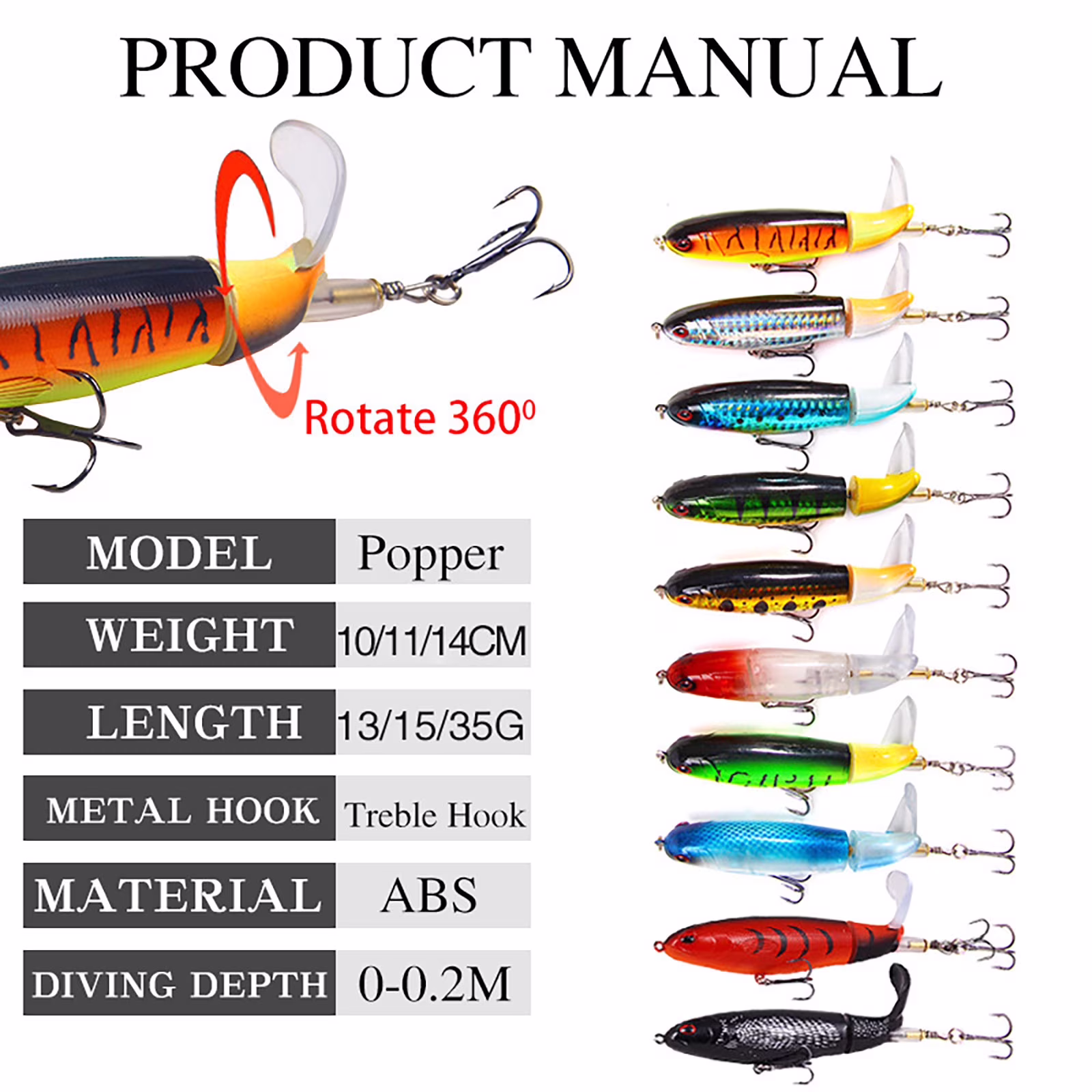 fishing gear, fishing lures fishing baits, 15g Fishing Bait Fishing Float Tractor Water Float Bait Fishing Gear, Black
