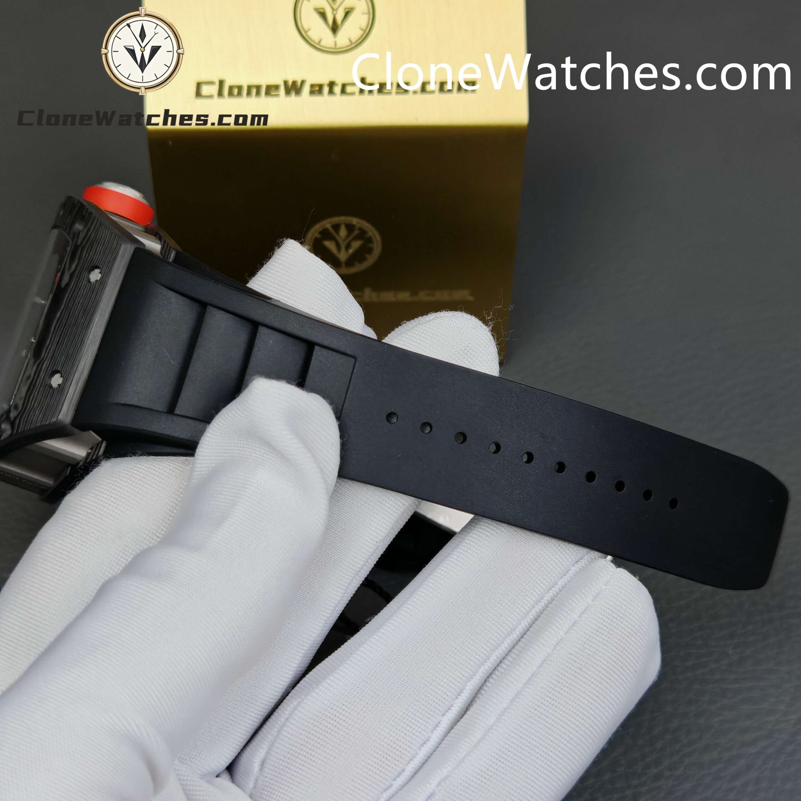 Richard Mille Super Clone Watches 1:1 RM 055 NTPT Tourbillon Black Strap