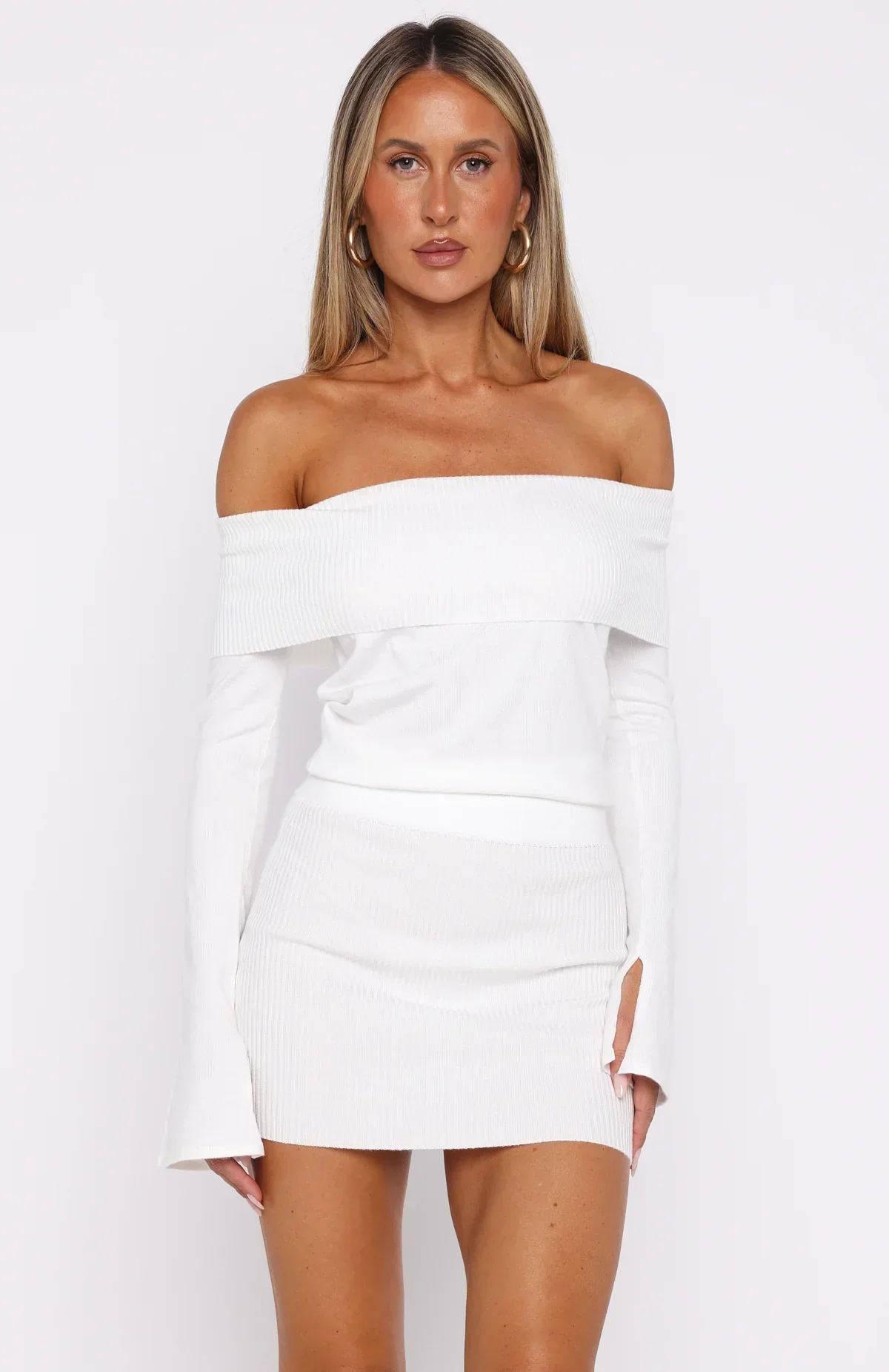 Parental Guidance Knit Mini Dress White