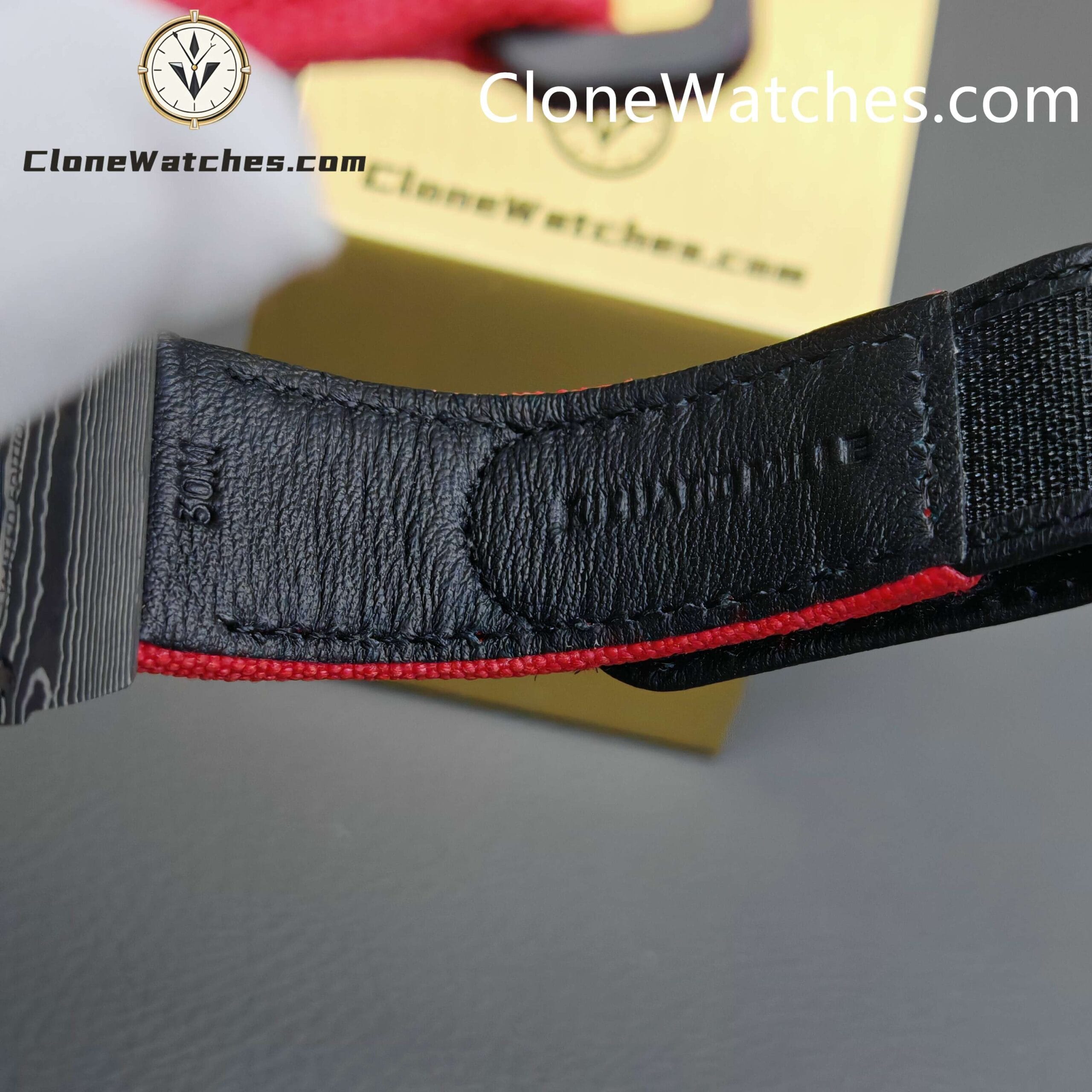 Richard Mille Super Clone Watches 1:1 RM 027 – 03 Carbon Tourbillon Red Strap