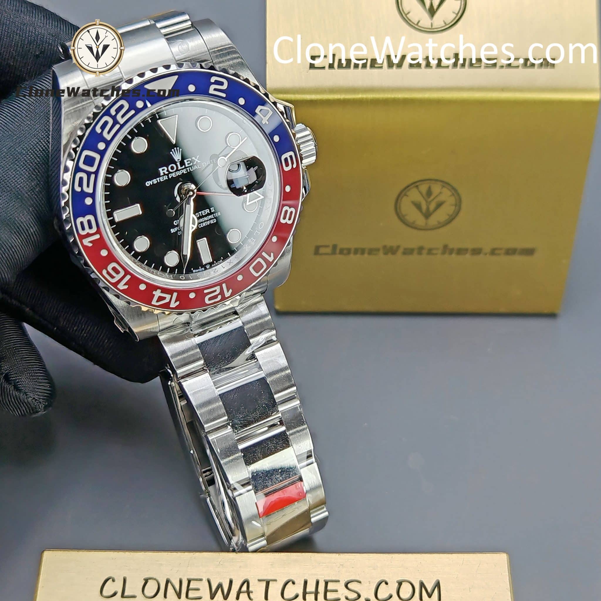 Rolex Super Clone Watches 1:1 Pepsi GMT Master II M126710blro Oyster 3285 Movement