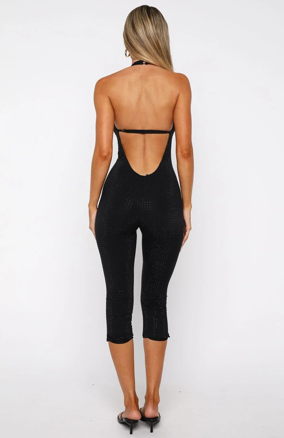 Retrograde Romance Embellished Jumpsuit Black