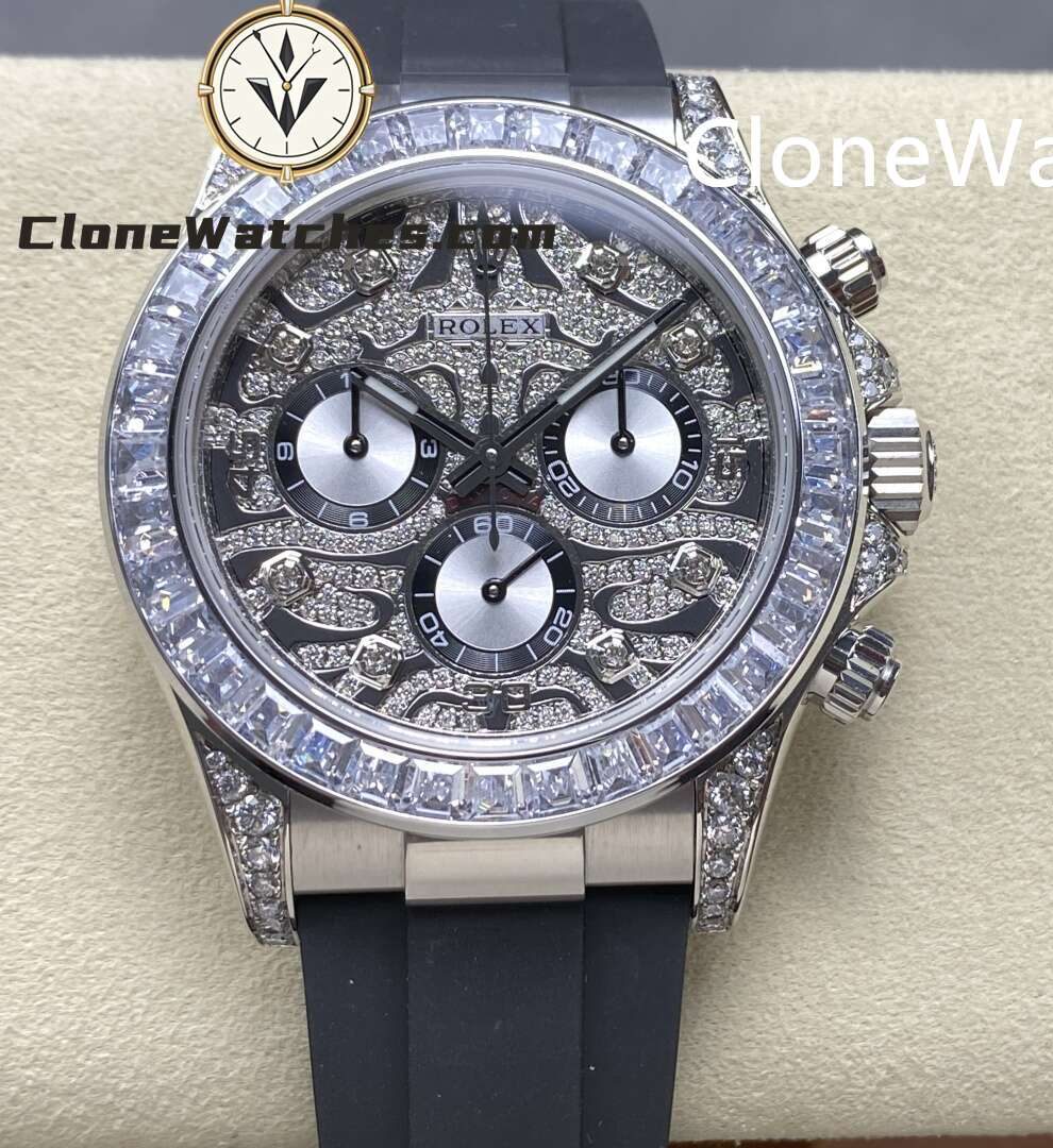 Rolex Super Clone Watches 1:1 Daytona 116589TBR Eye of the Tiger Diamonds Dial 4130 Movement
