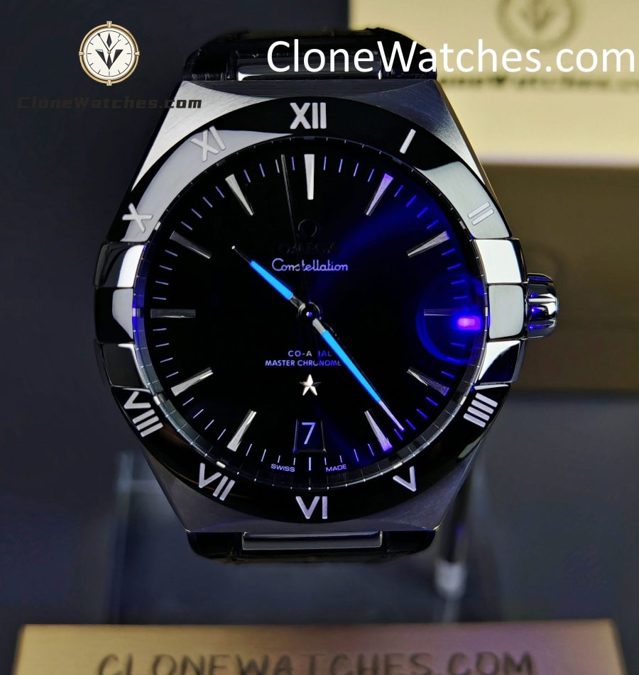 OMEGA Super Clone Watches 1:1 Constellation steel on leather strap 131.33.41.21.01.001 41mm