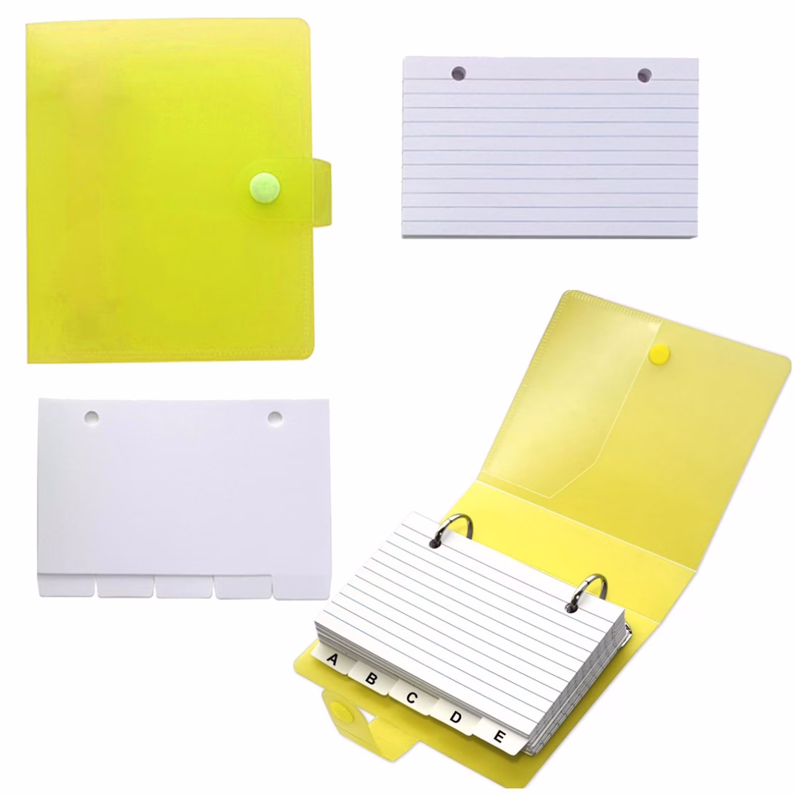 Clearance Office&Craft&Stationery under $5 3x5 Lined Index Cards With Ring Holder And Dividers 100 Ruled Cards,,Craft storage
