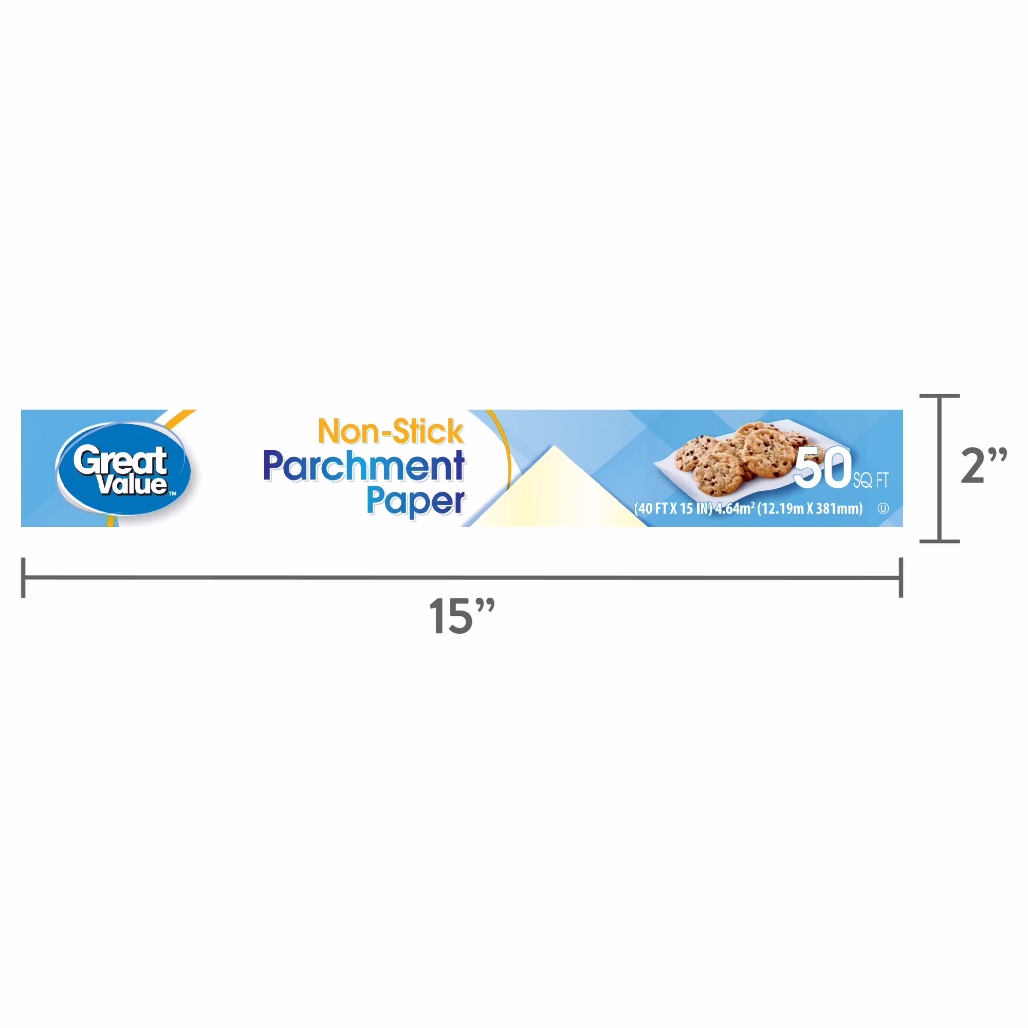 Great Value Non-Stick Parchment Paper, 50 sq ft