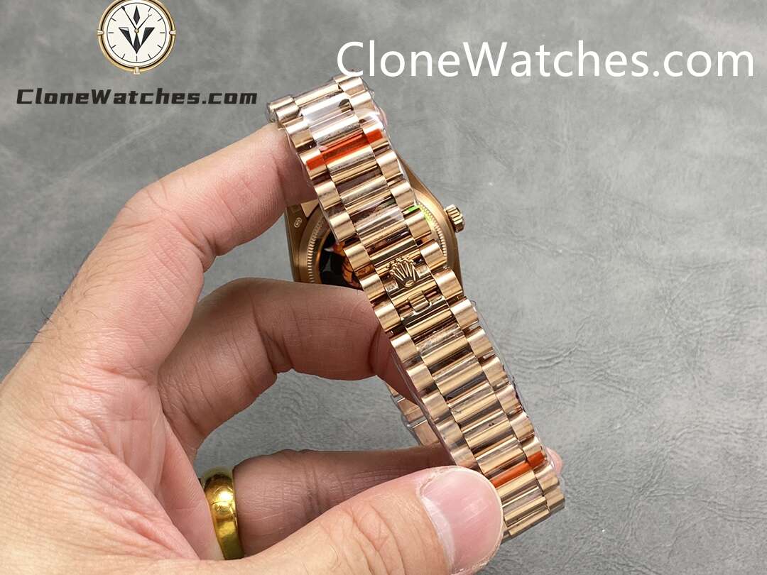 Rolex Super Clone Watches 1:1 Day Date Rose Gold Gradient Brown Dial 36mm m128235-0037 3255 Movement