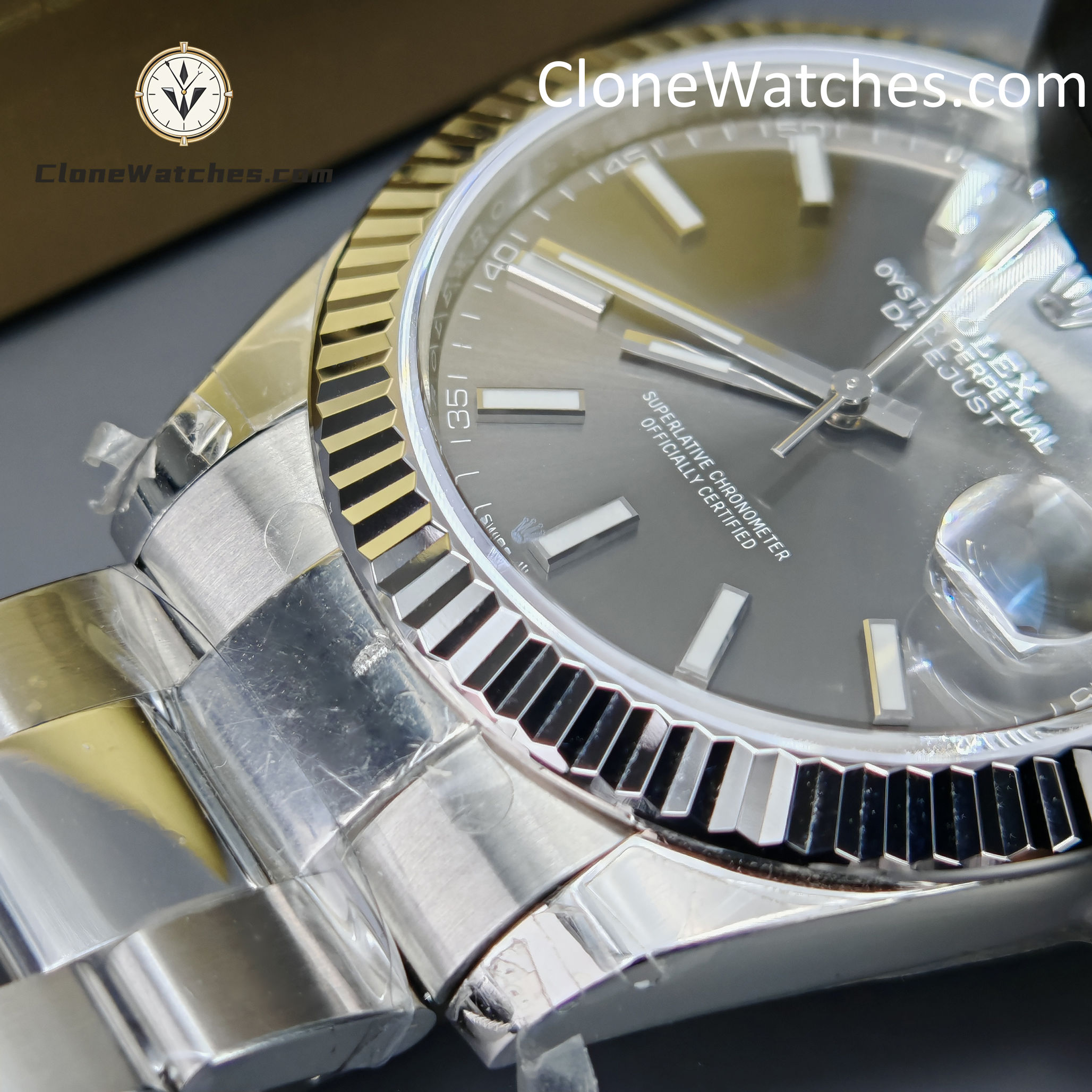 Rolex Super Clone Watches 1:1 DateJust Gray Dial m126334-0013 Oyster 41MM 3235 Movement