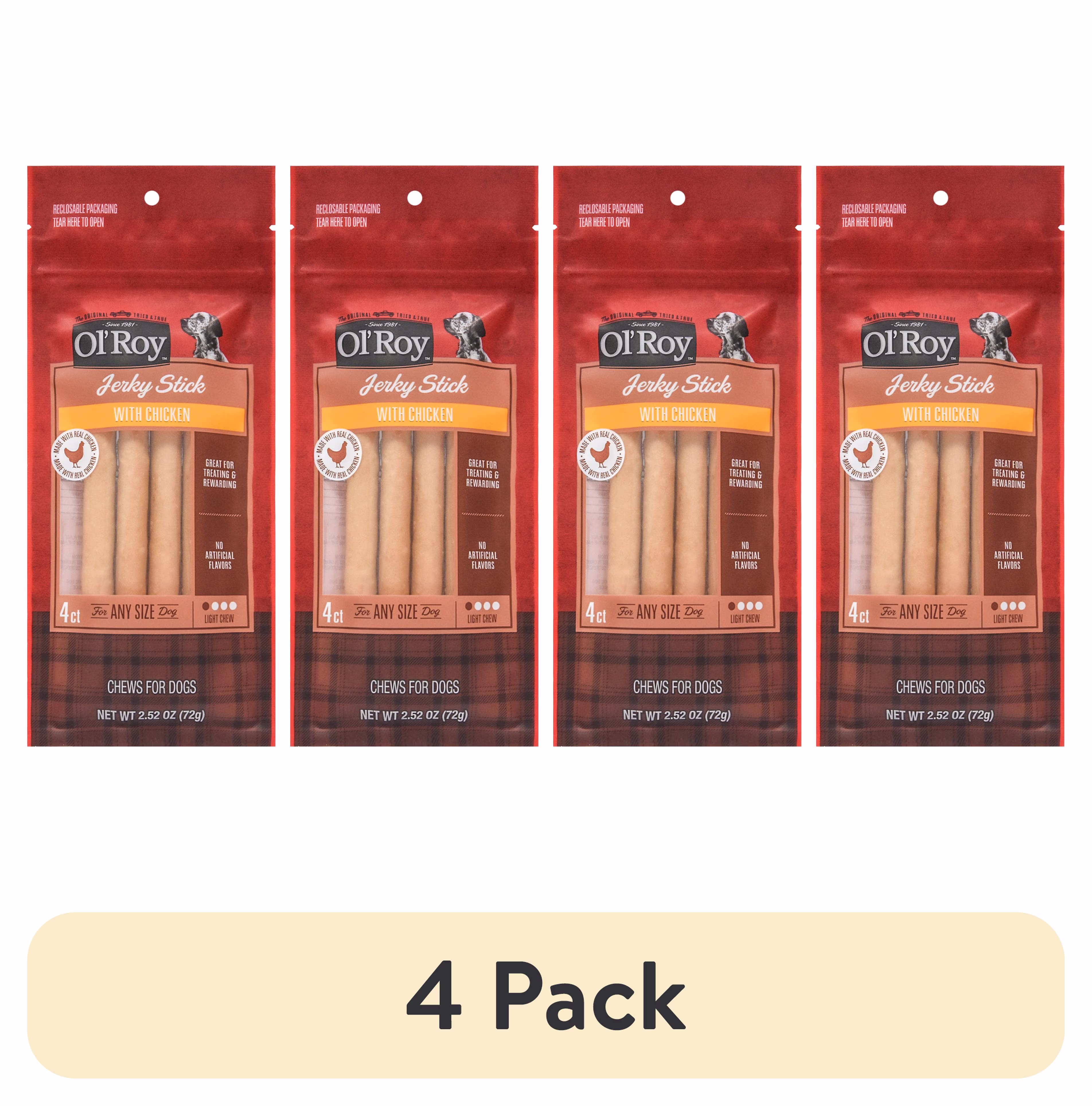 Ol' Roy Jerky Stick with Chicken, 2.52 oz, 4 Count