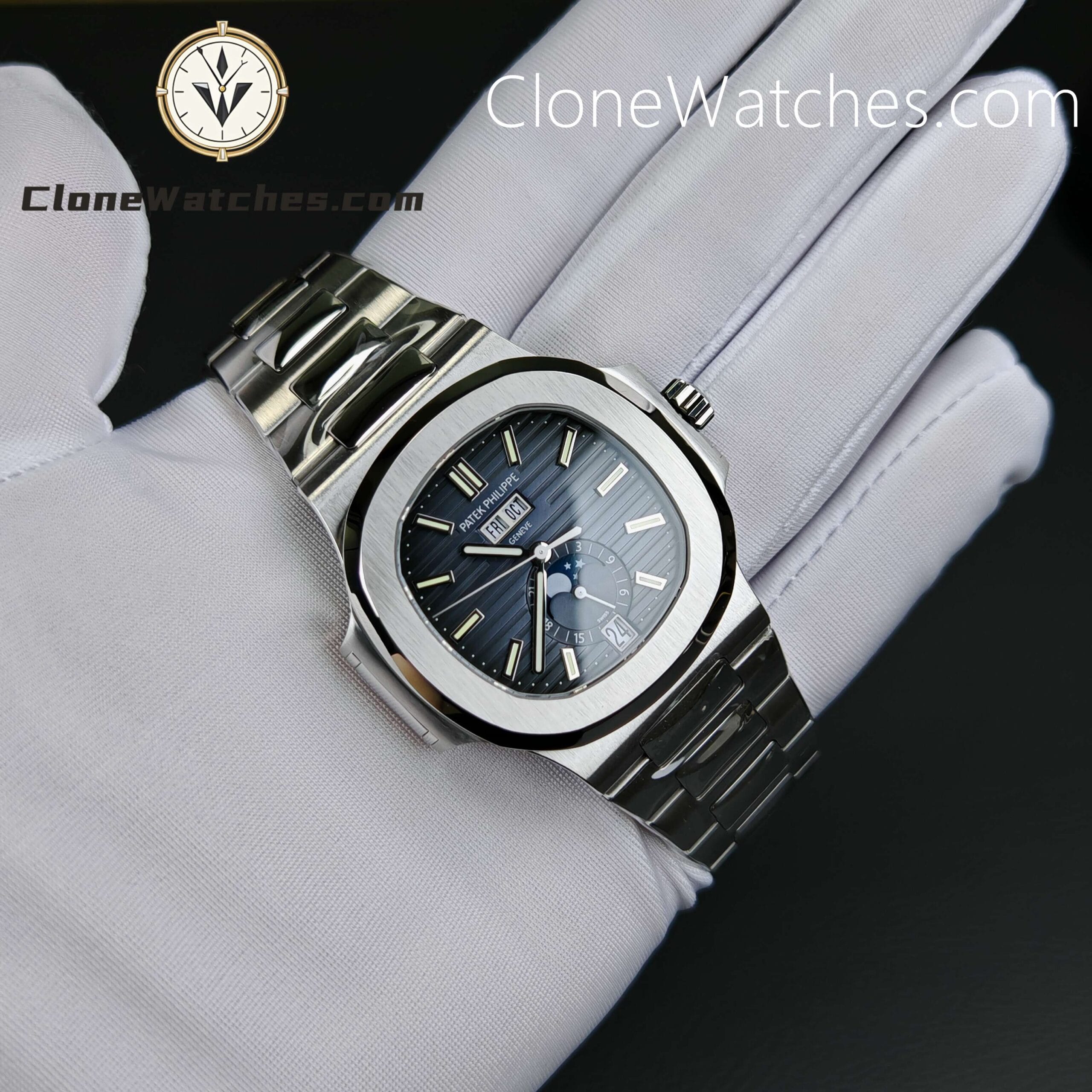 Patek Philippe Super Clone Watches 1:1 Nautilus 5726 Annual Calendar Blue Dial