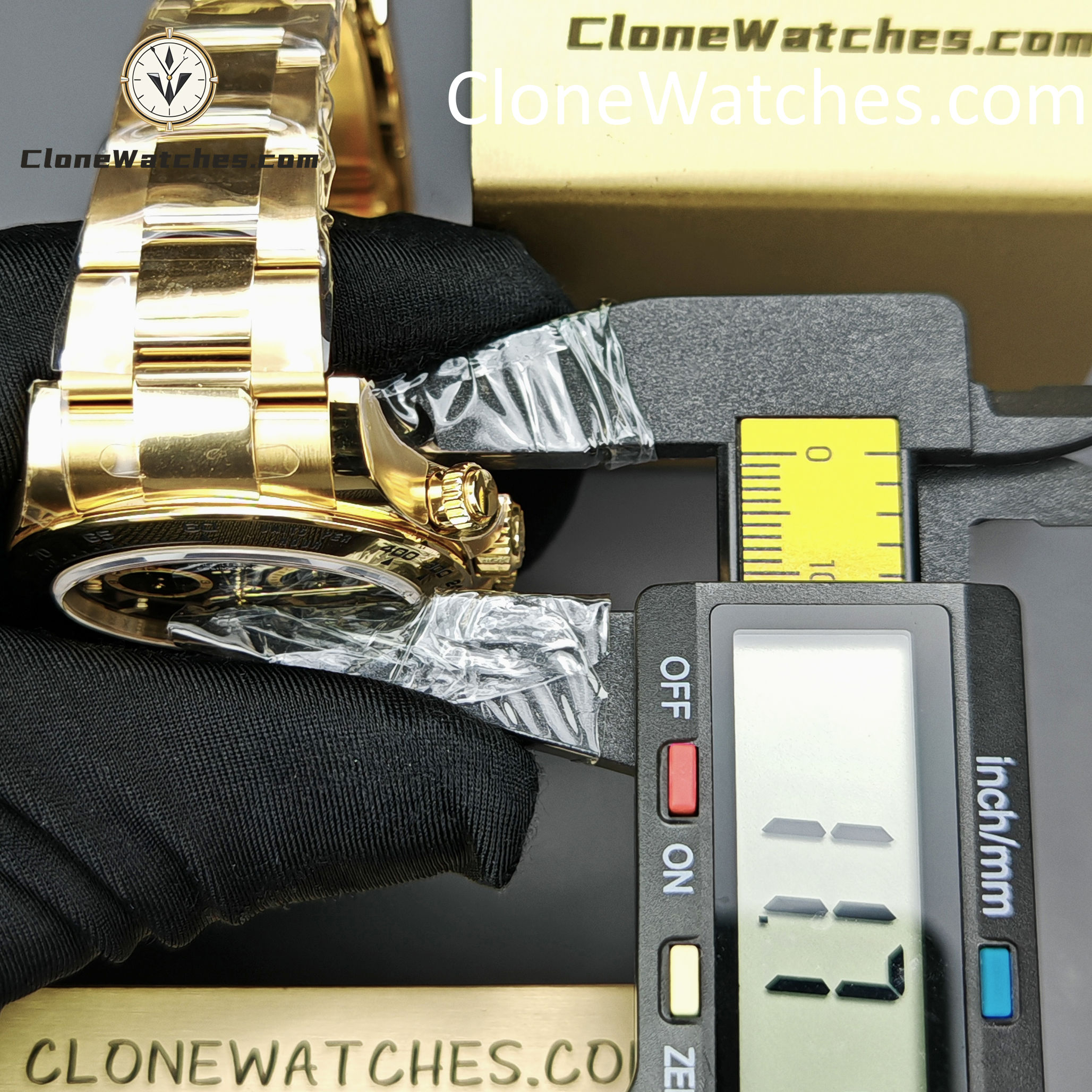 Rolex Super Clone Watches 1:1 Daytona 18K Gold Black Dial M126508-0004 4131 Movement