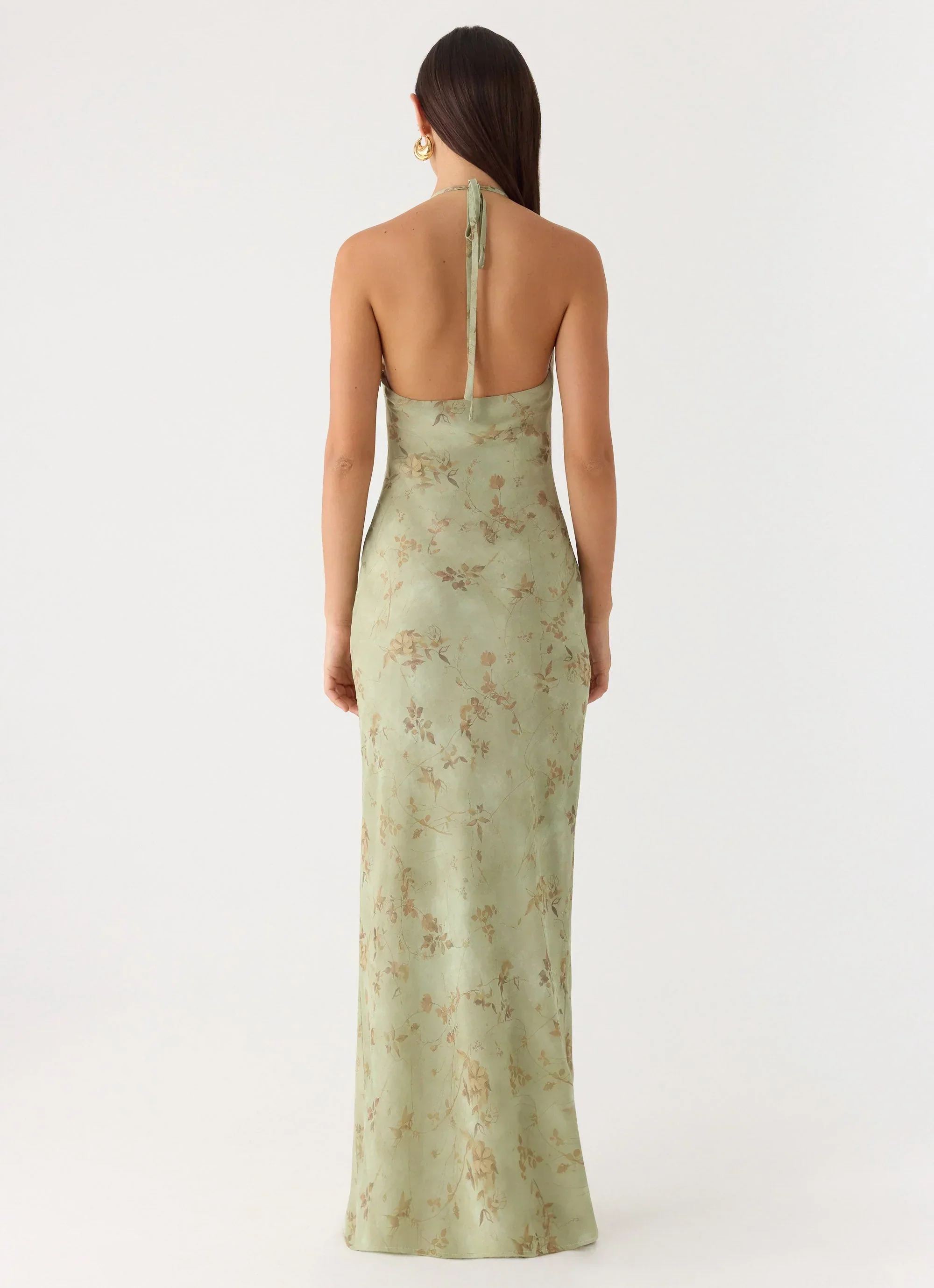 Ultra Quiet Halter Maxi Dress - Wispy Fern