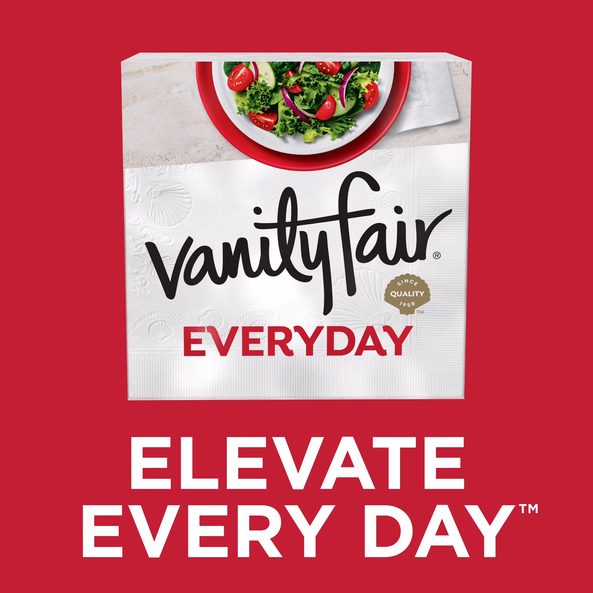 Vanity Fair Everyday 6.5 in x 6.35 in 2-Ply White Napkins (100 Count)