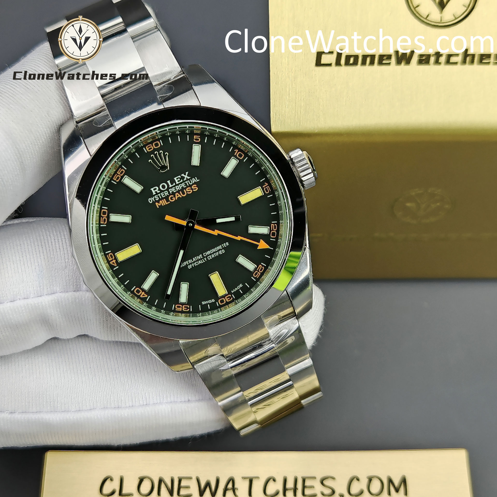 Rolex Super Clone Watches 1:1 Milgauss Black Dial M116400GV-0001 3131 Movement