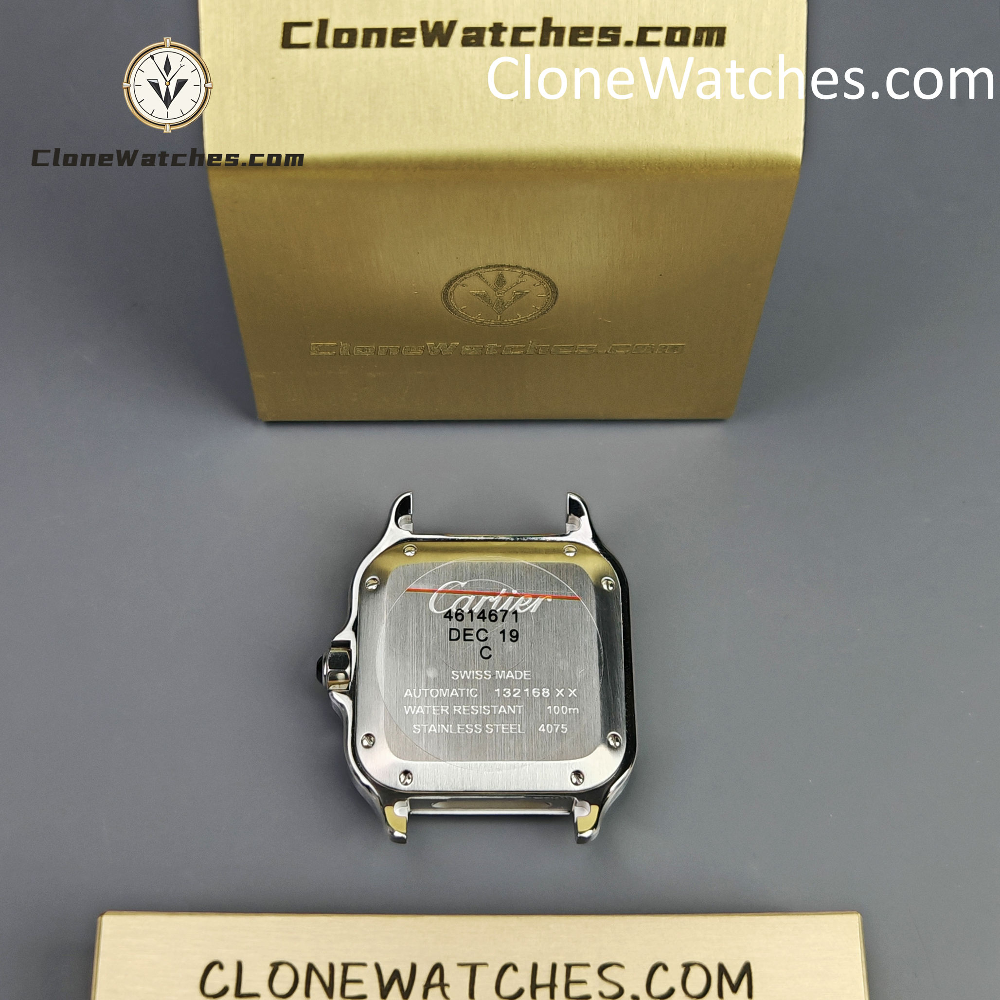 Cartier Super Clone Watches 1:1 Santos Series Gradient Brown Dial 35.1MM WSSA0065