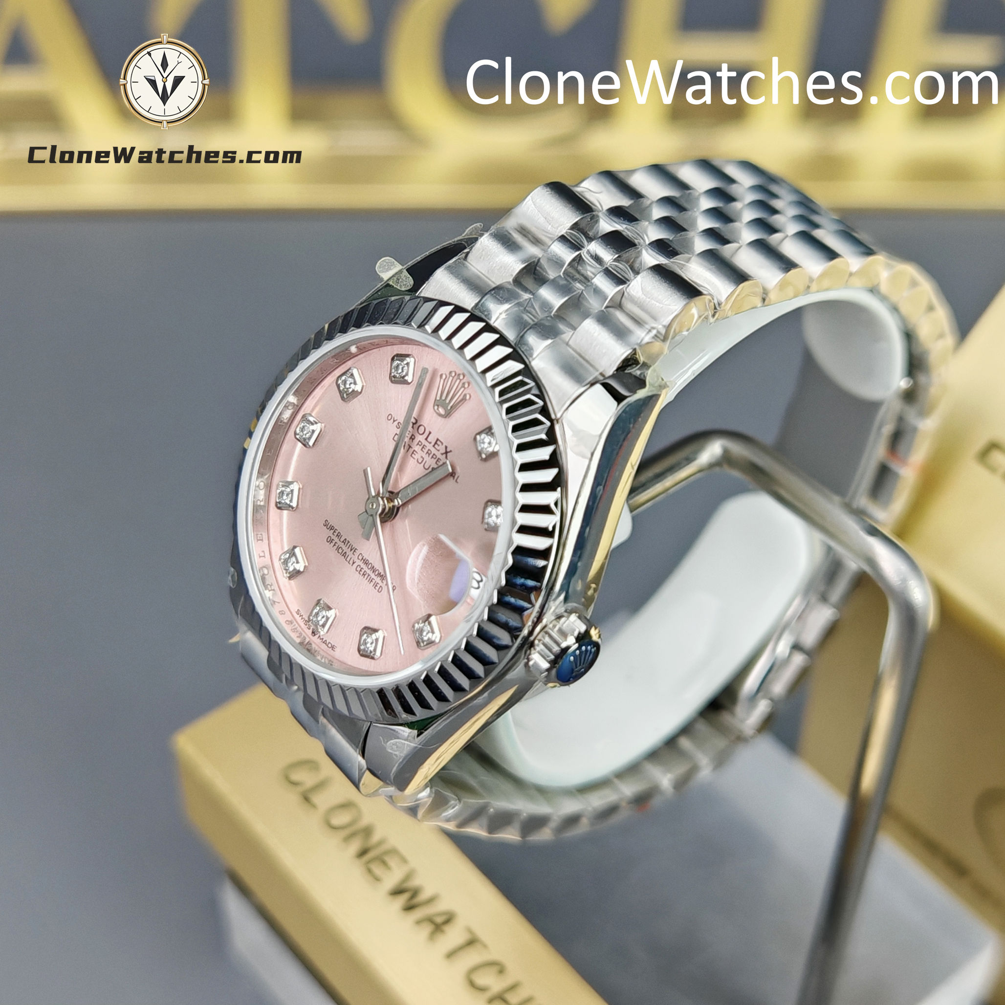 Rolex Super Clone Watches 1:1 DateJust Pink Dial M278274 – 0032 Jubilee 31MM 2236 Movement