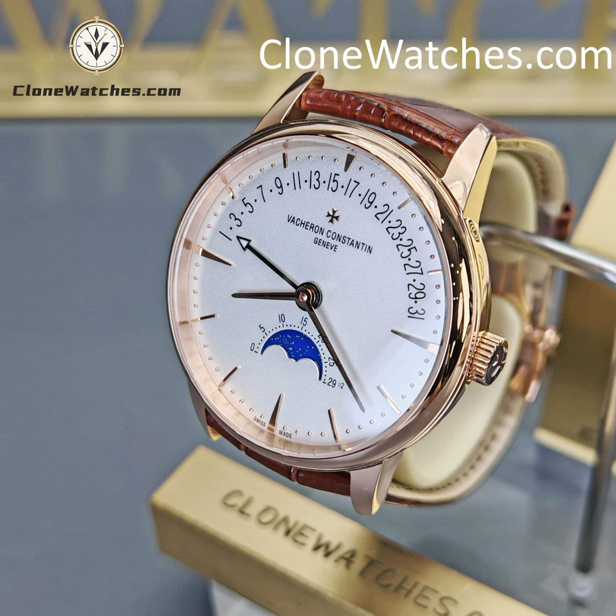 Vacheron Constantin Super Clone Watches 1:1 Patrimony Rose Gold 4010U/000R-B329 White Dial