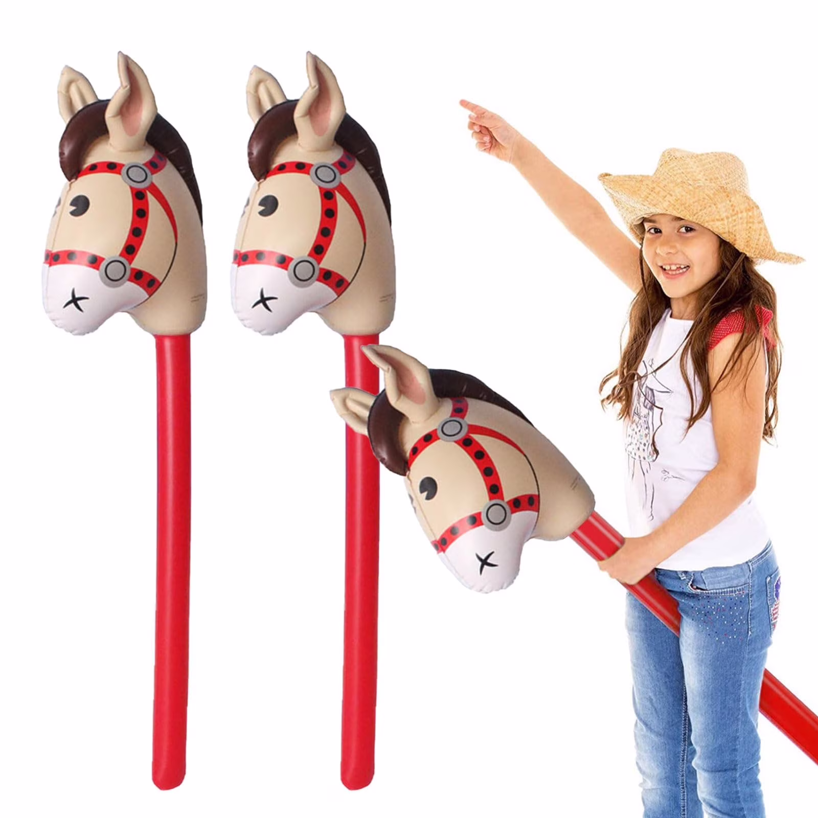 Inflatable Horse Stick Toy for Kids Fun and Safe Playtime, Ideal for Parties, Events and Outdoor Activities