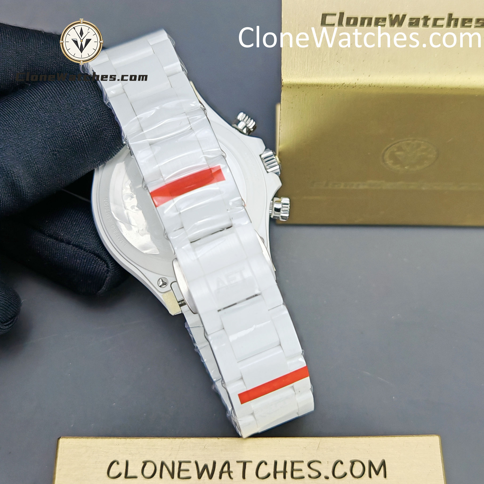 Modified Super Clone Watches 1:1 AET Rolex Daytona Full Ceramic Abu Dhabi 4130 Movement